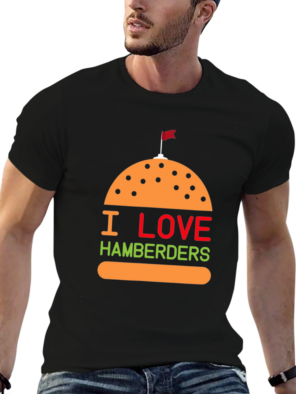 I Love Hamberders Graphic T-Shirt - Funny Foodie Tee