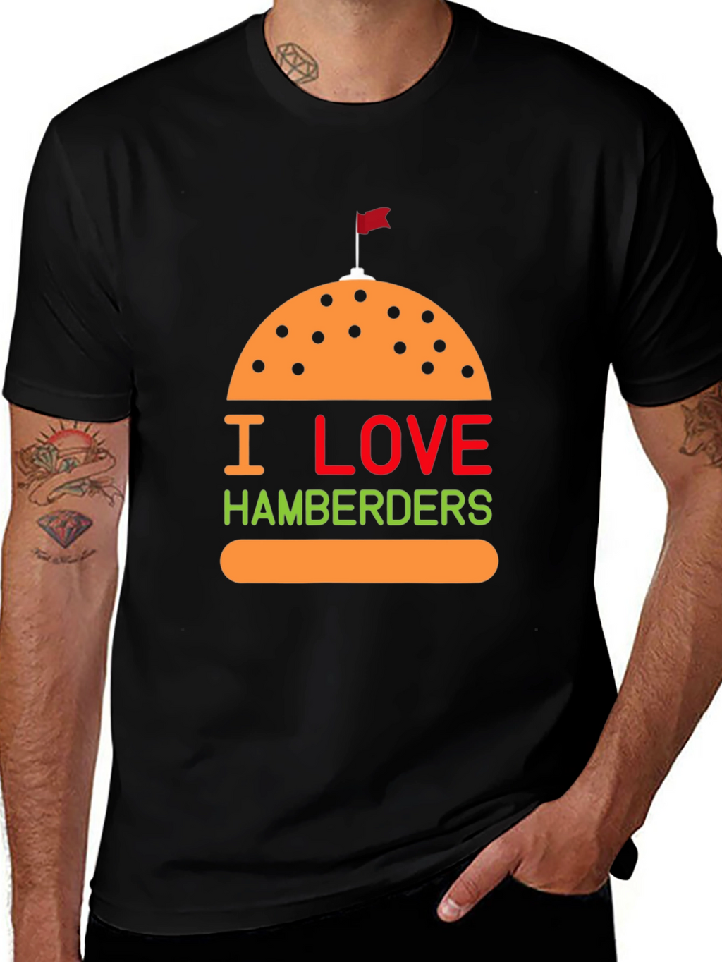 I Love Hamberders Graphic T-Shirt - Funny Foodie Tee