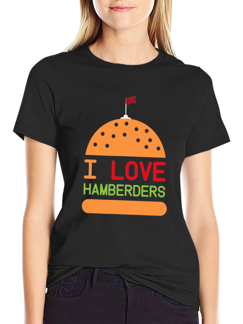 I Love Hamberders Graphic T-Shirt - Funny Foodie Tee