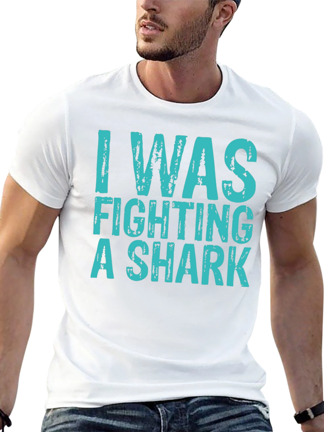I Was Fighting A Shark Graphic Tee