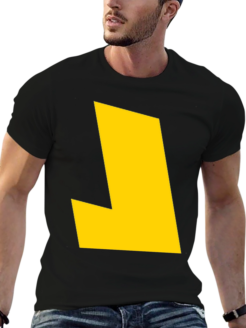 Bold Yellow Graphic Tee - Modern Statement Shirt