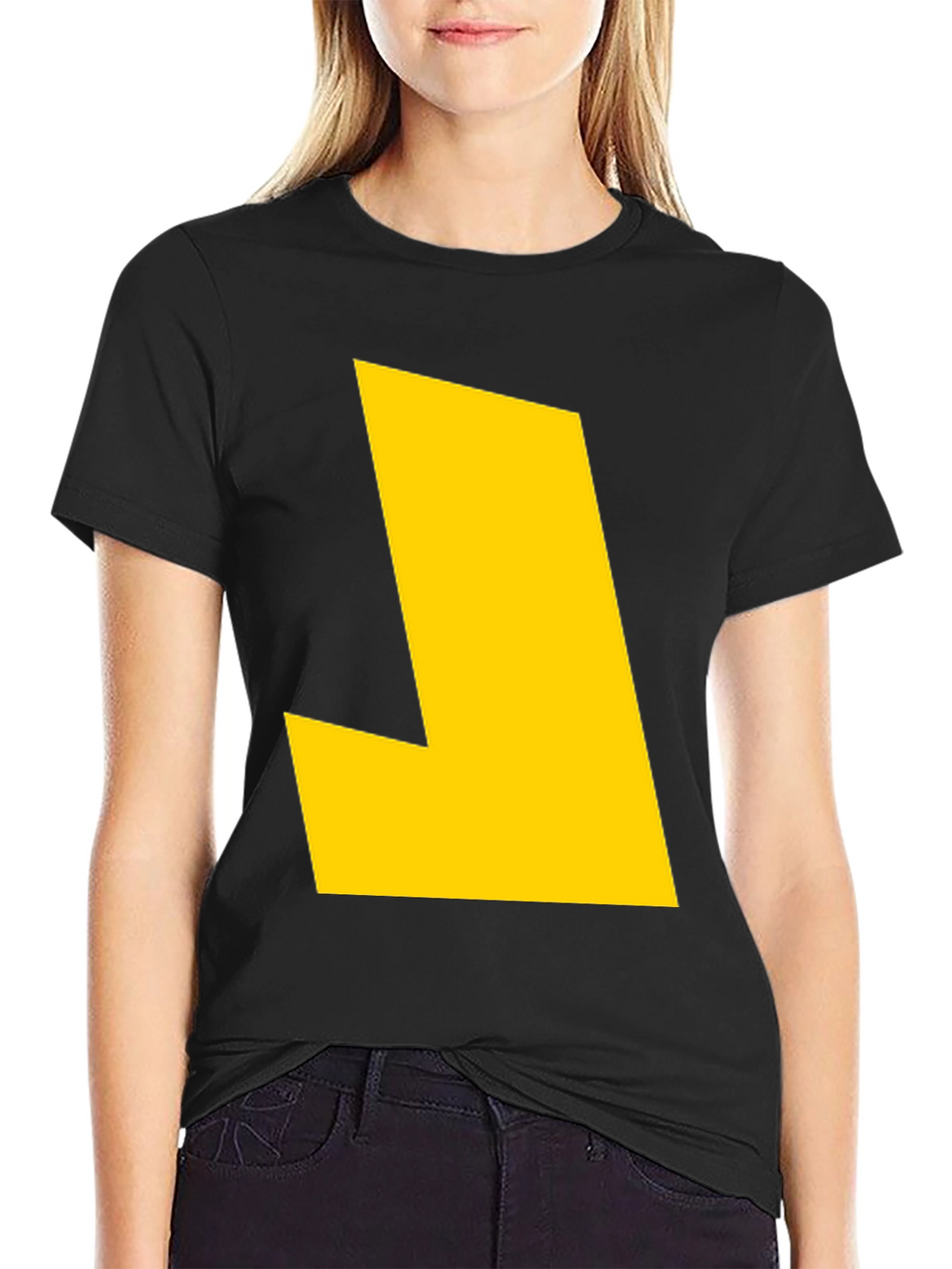 Bold Yellow Graphic Tee - Modern Statement Shirt