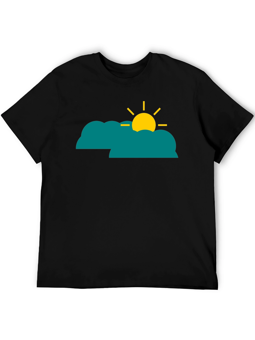 Cloud Sun Graphic Tee - Black Casual Shirt
