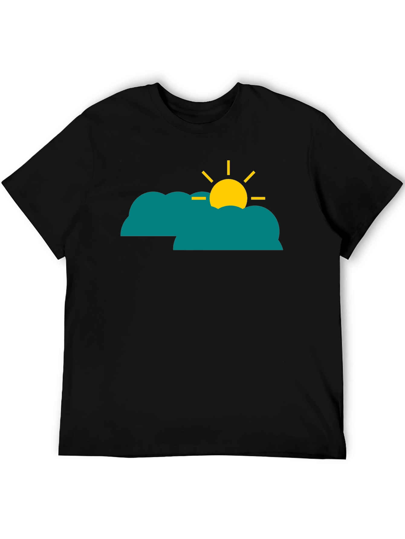 Cloud Sun Graphic Tee - Black Casual Shirt
