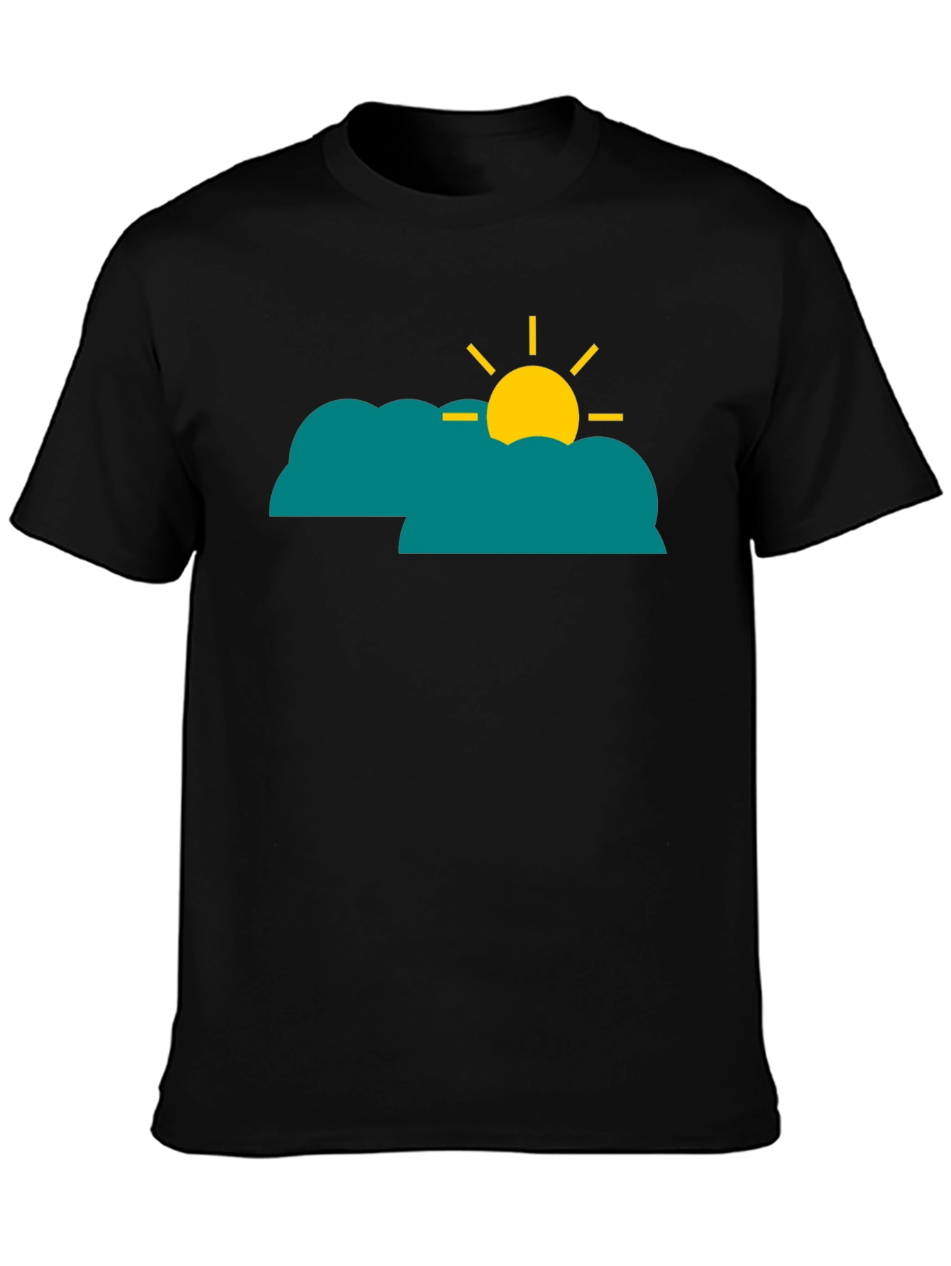 Cloud Sun Graphic Tee - Black Casual Shirt