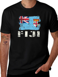 Fiji Flag T-Shirt - Distressed Graphic Tee