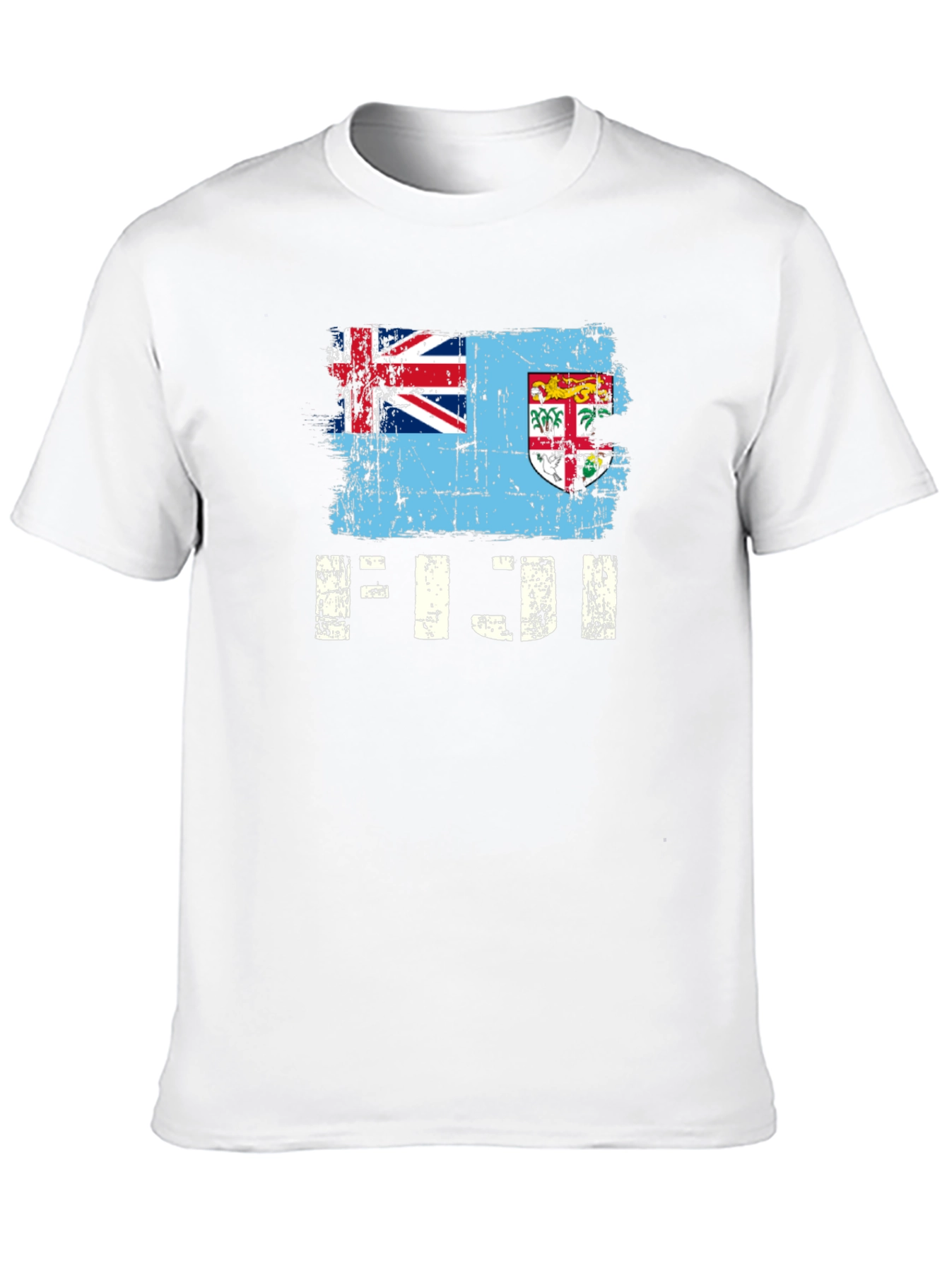 Fiji Flag T-Shirt - Distressed Graphic Tee