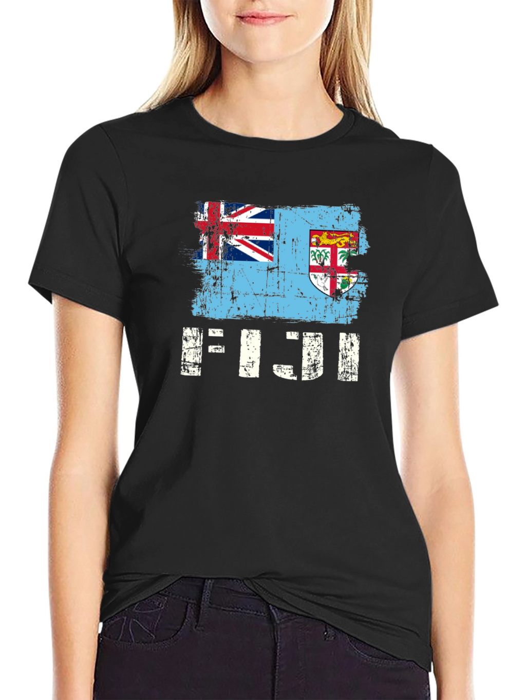 Fiji Flag T-Shirt - Distressed Graphic Tee