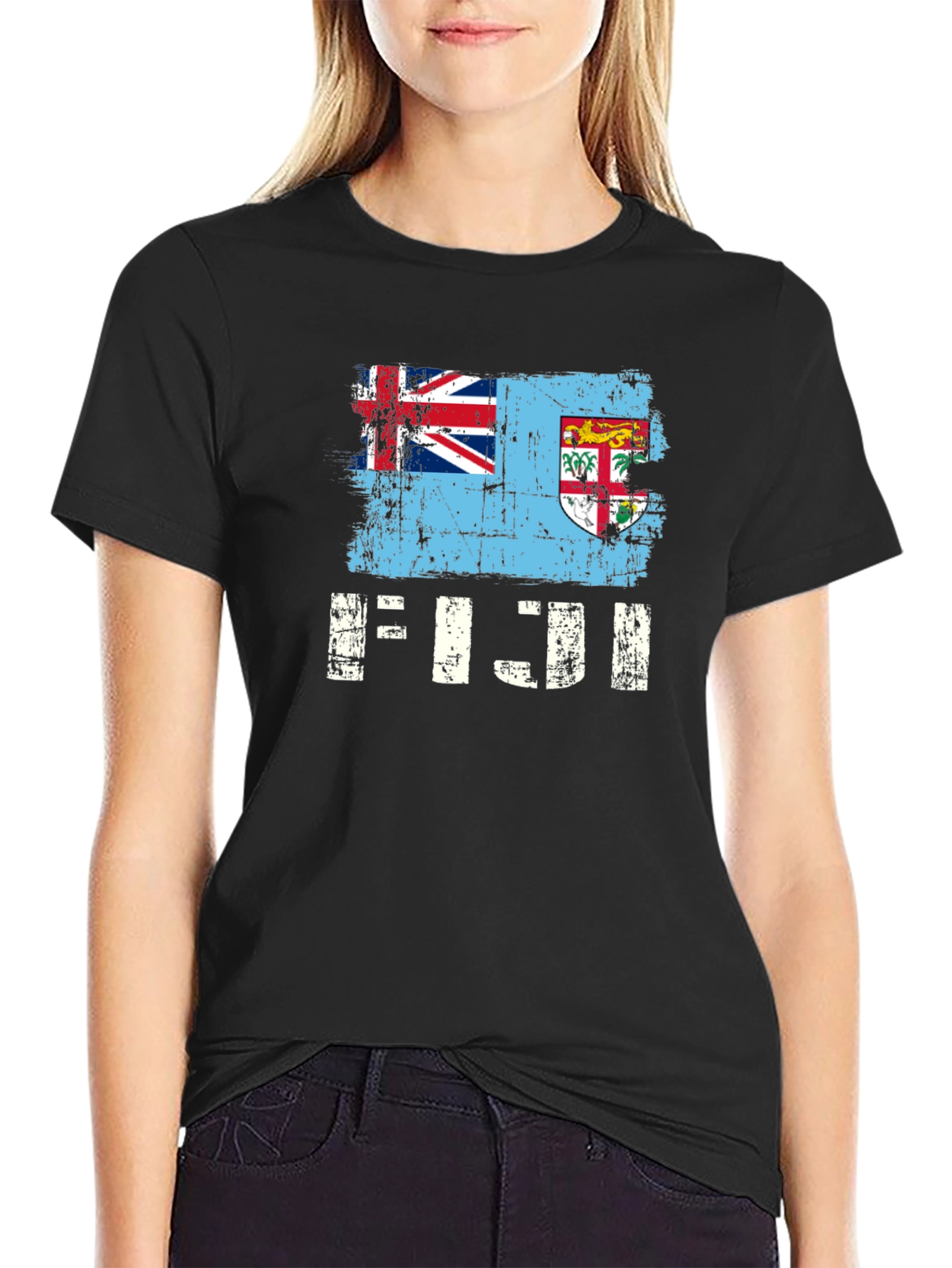 Fiji Flag T-Shirt - Distressed Graphic Tee