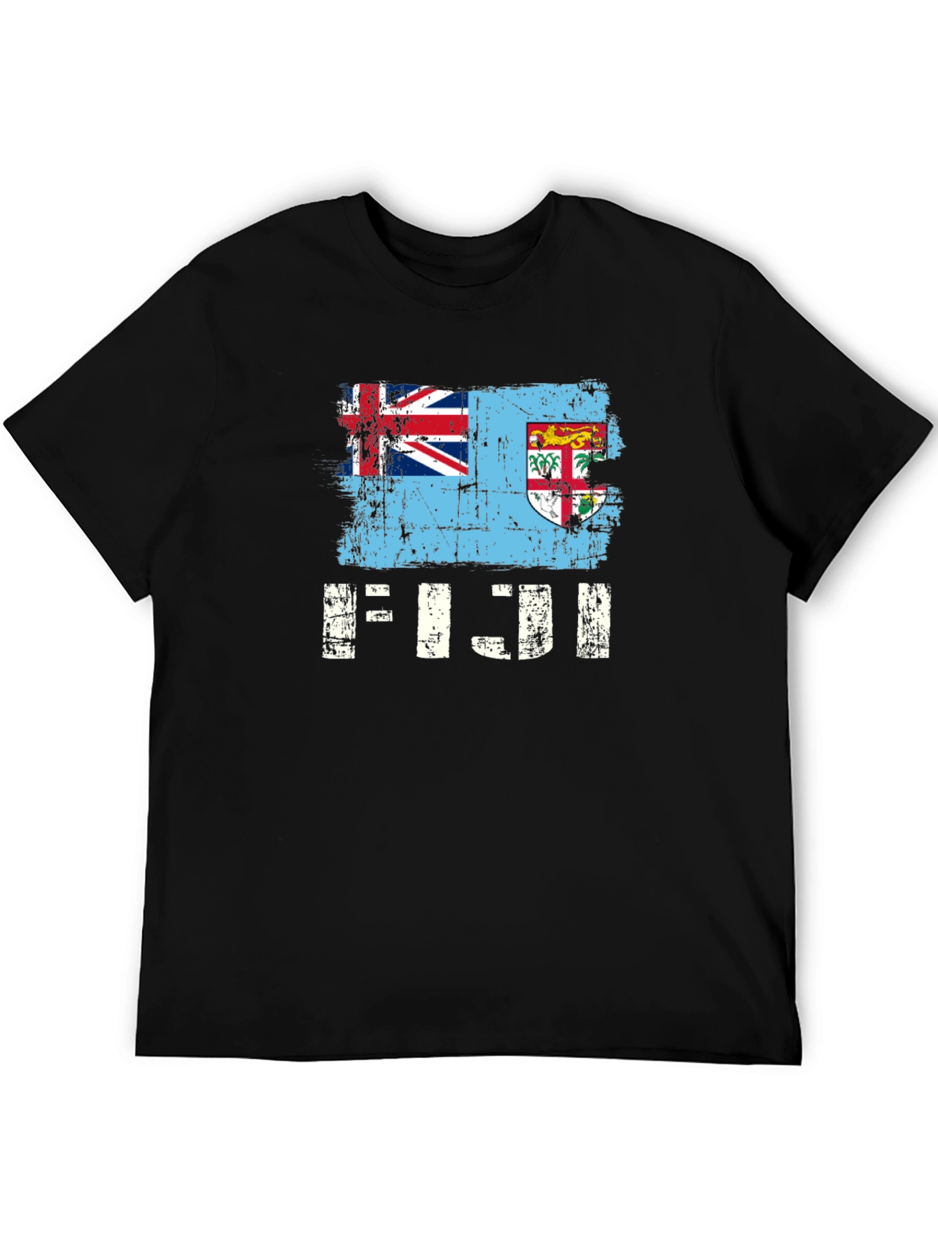 Fiji Flag T-Shirt - Distressed Graphic Tee
