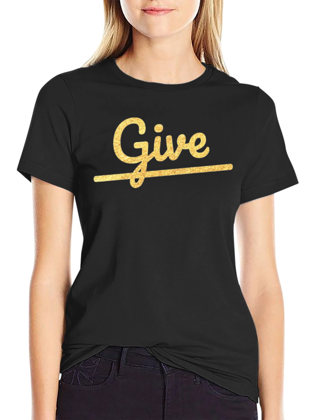 Give Graphic Print Crew Neck T-Shirt