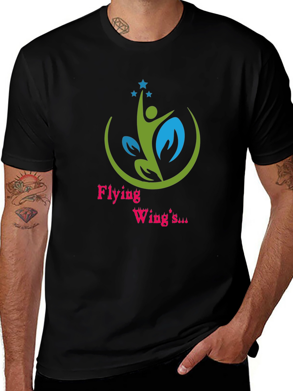 Flying Wings Black Graphic Tee