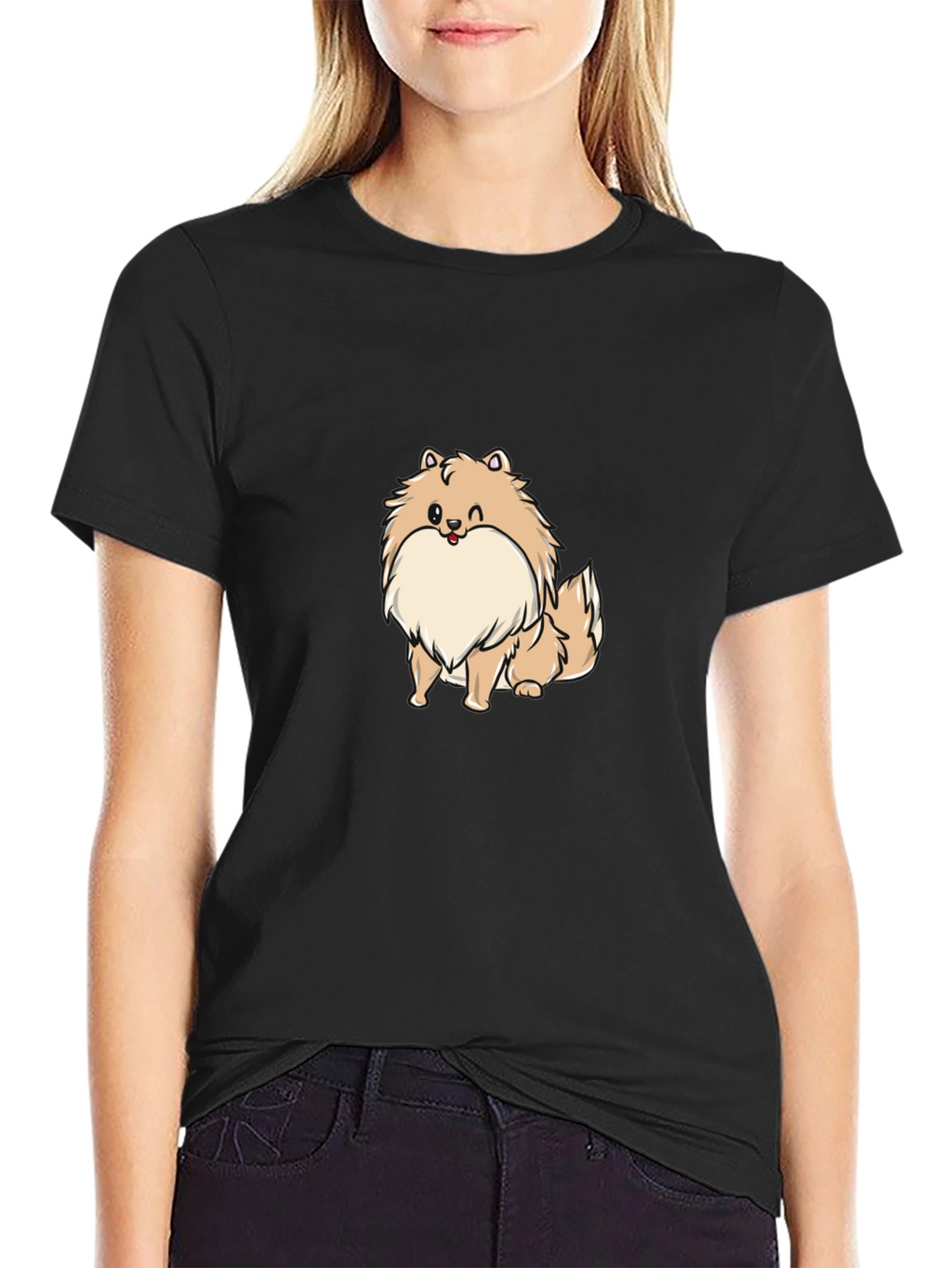 Dog Cartoon Black T-Shirt