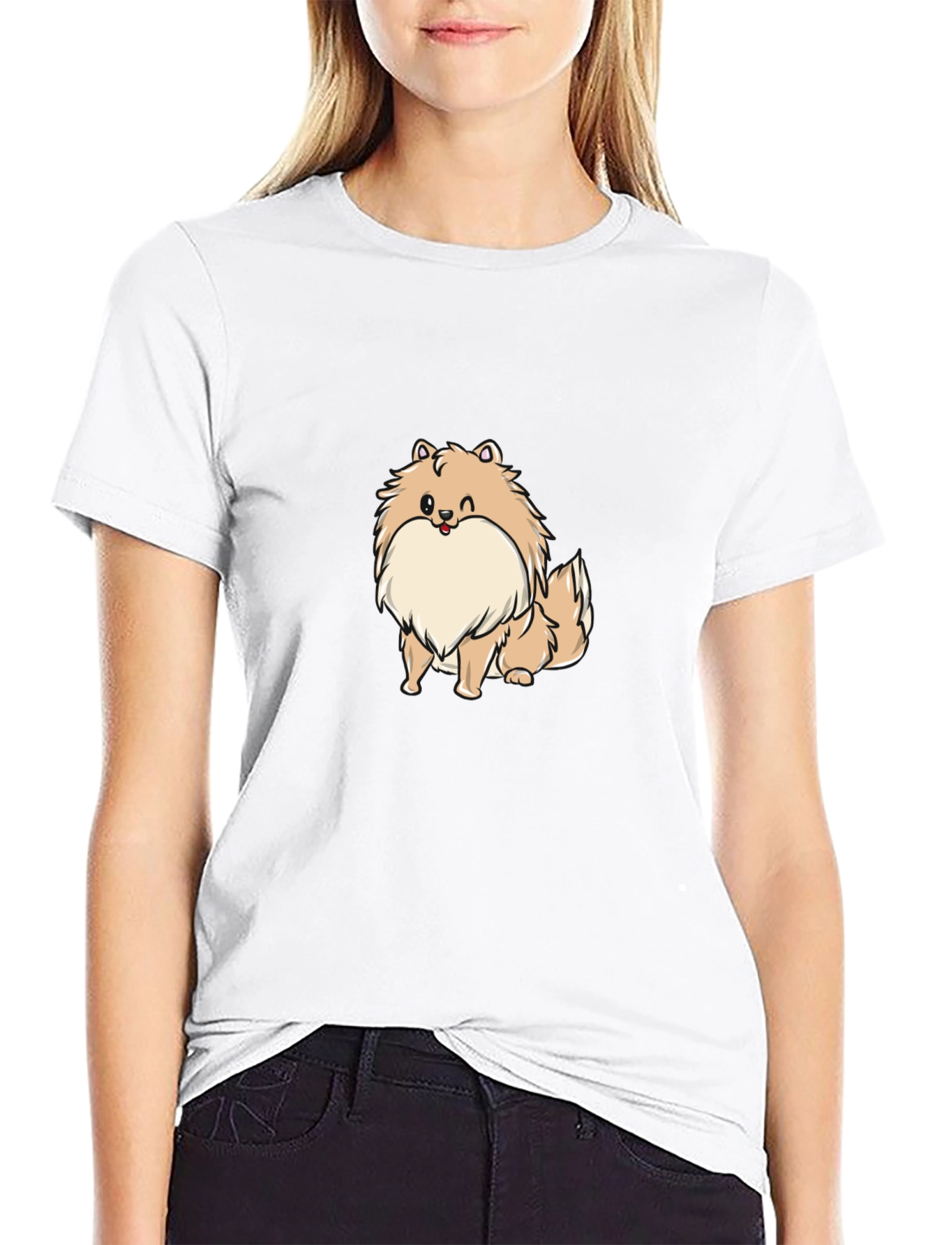 Dog Cartoon Black T-Shirt