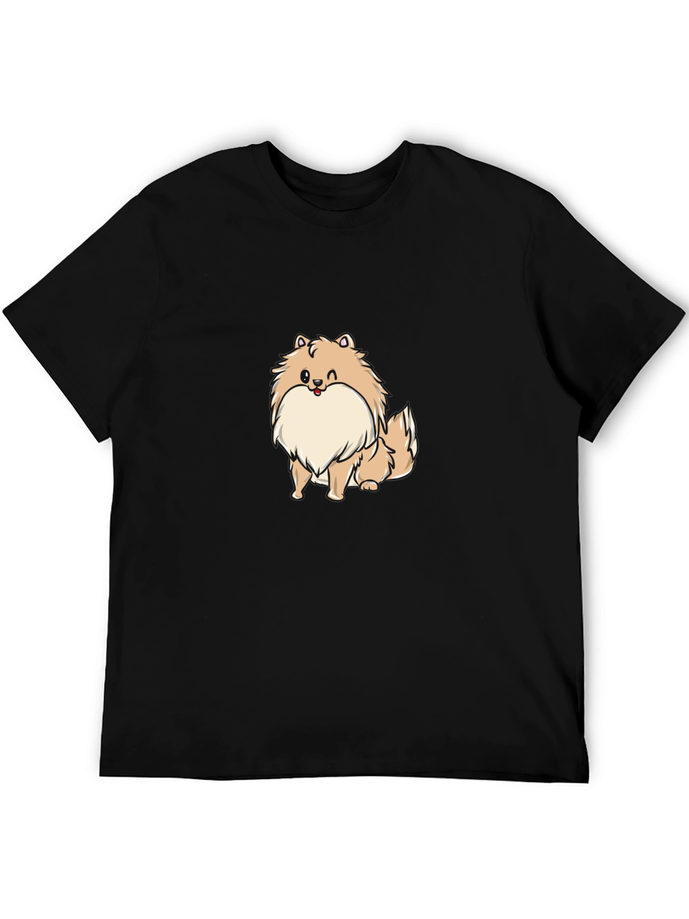 Dog Cartoon Black T-Shirt
