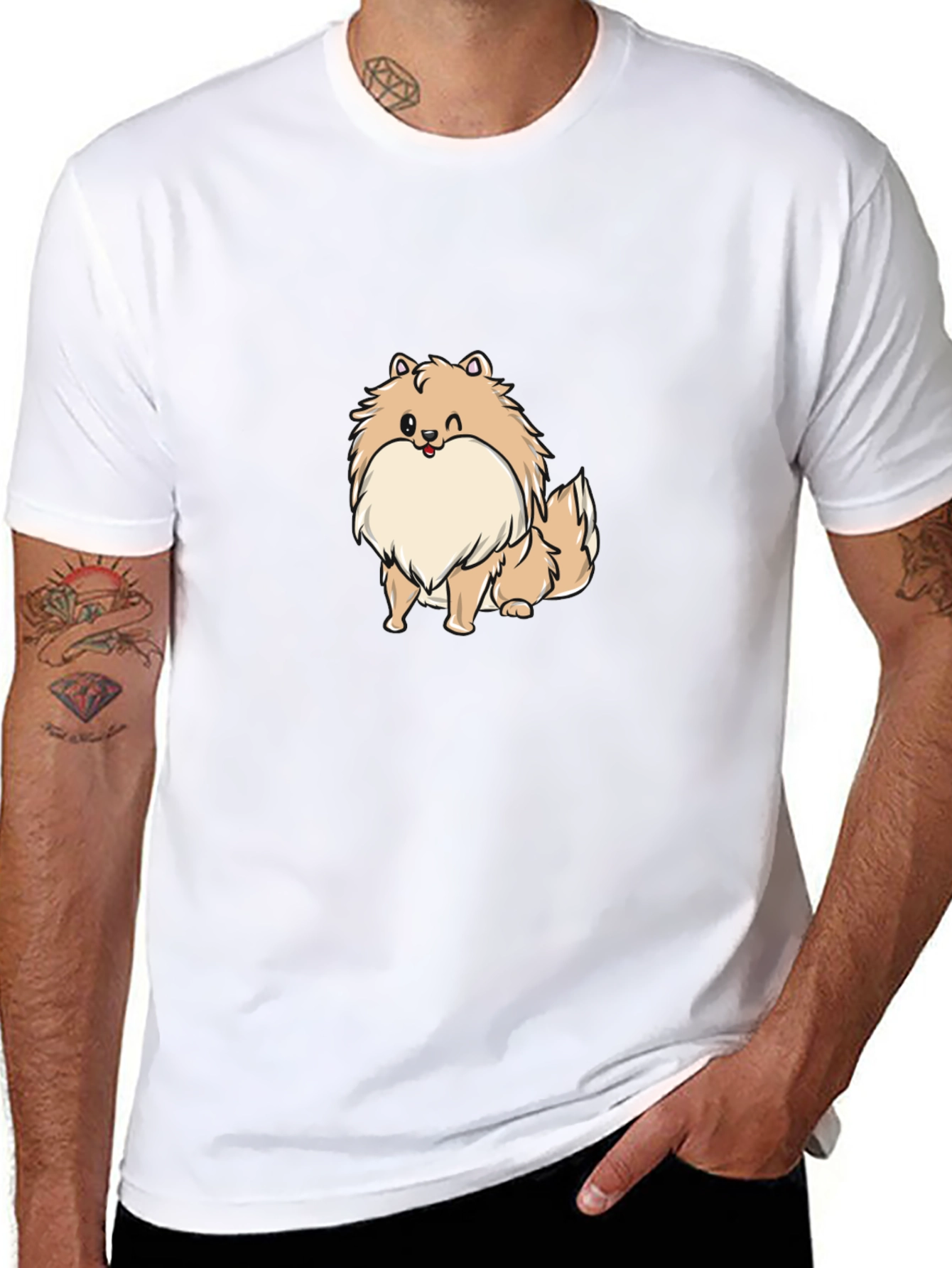 Dog Cartoon Black T-Shirt