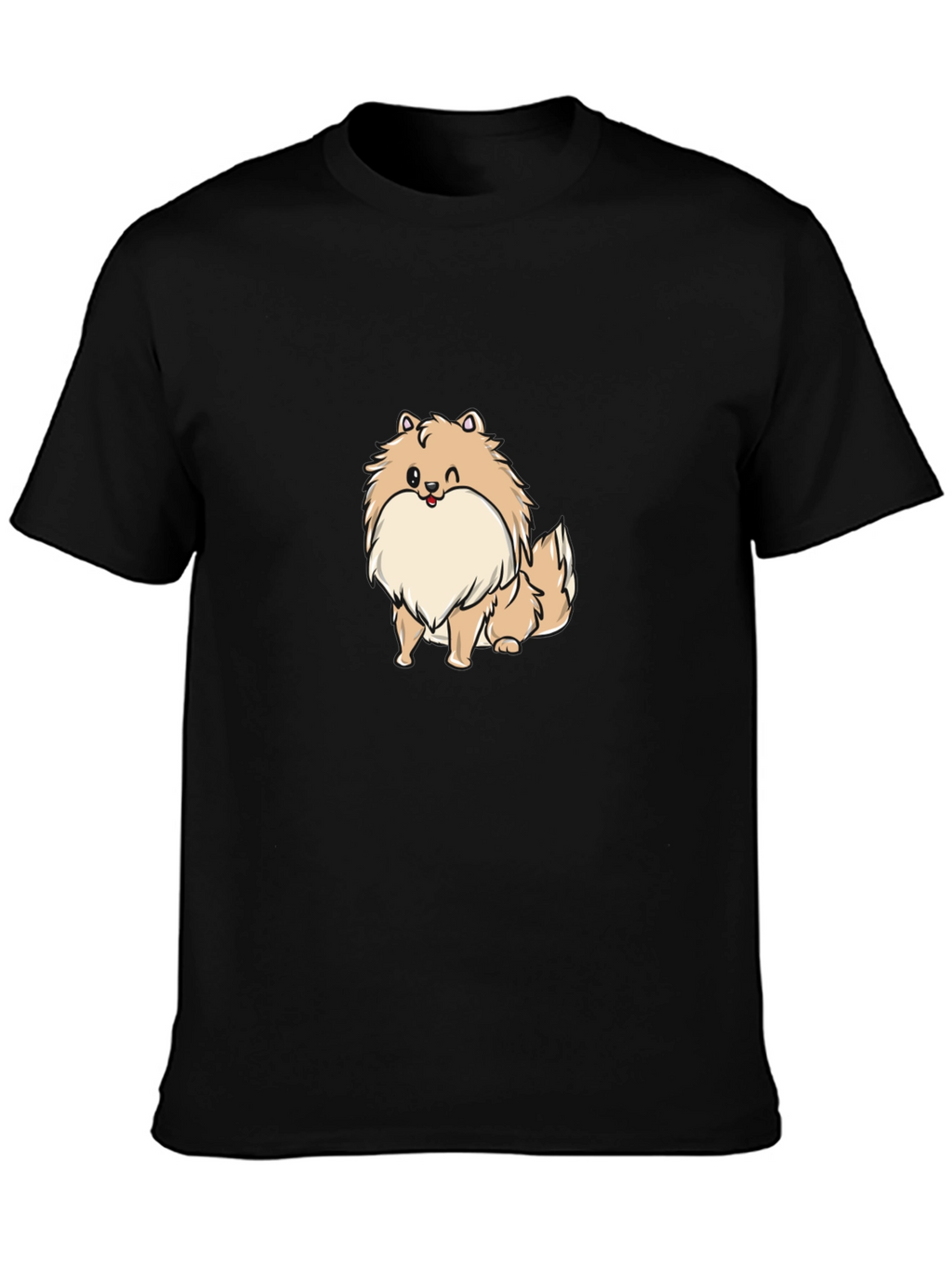 Dog Cartoon Black T-Shirt