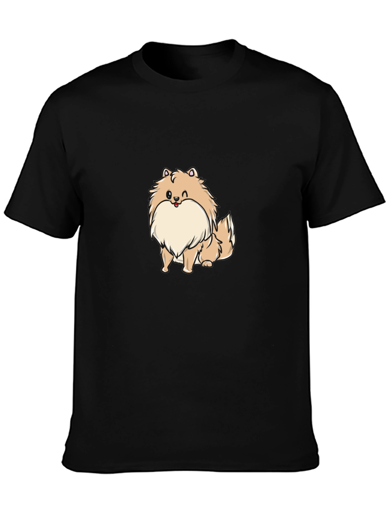 Dog Cartoon Black T-Shirt