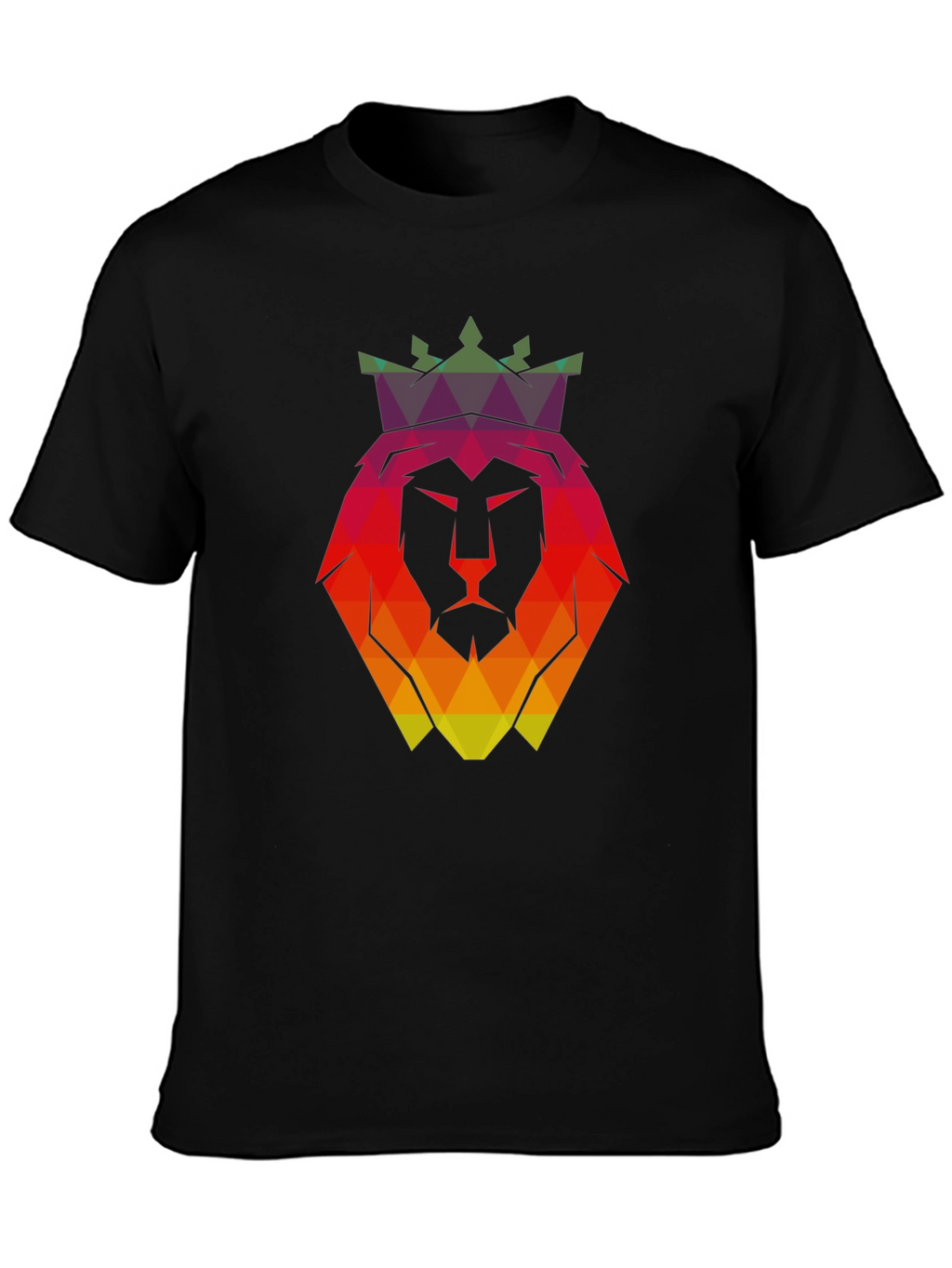 Geometric Lion King Graphic T-Shirt