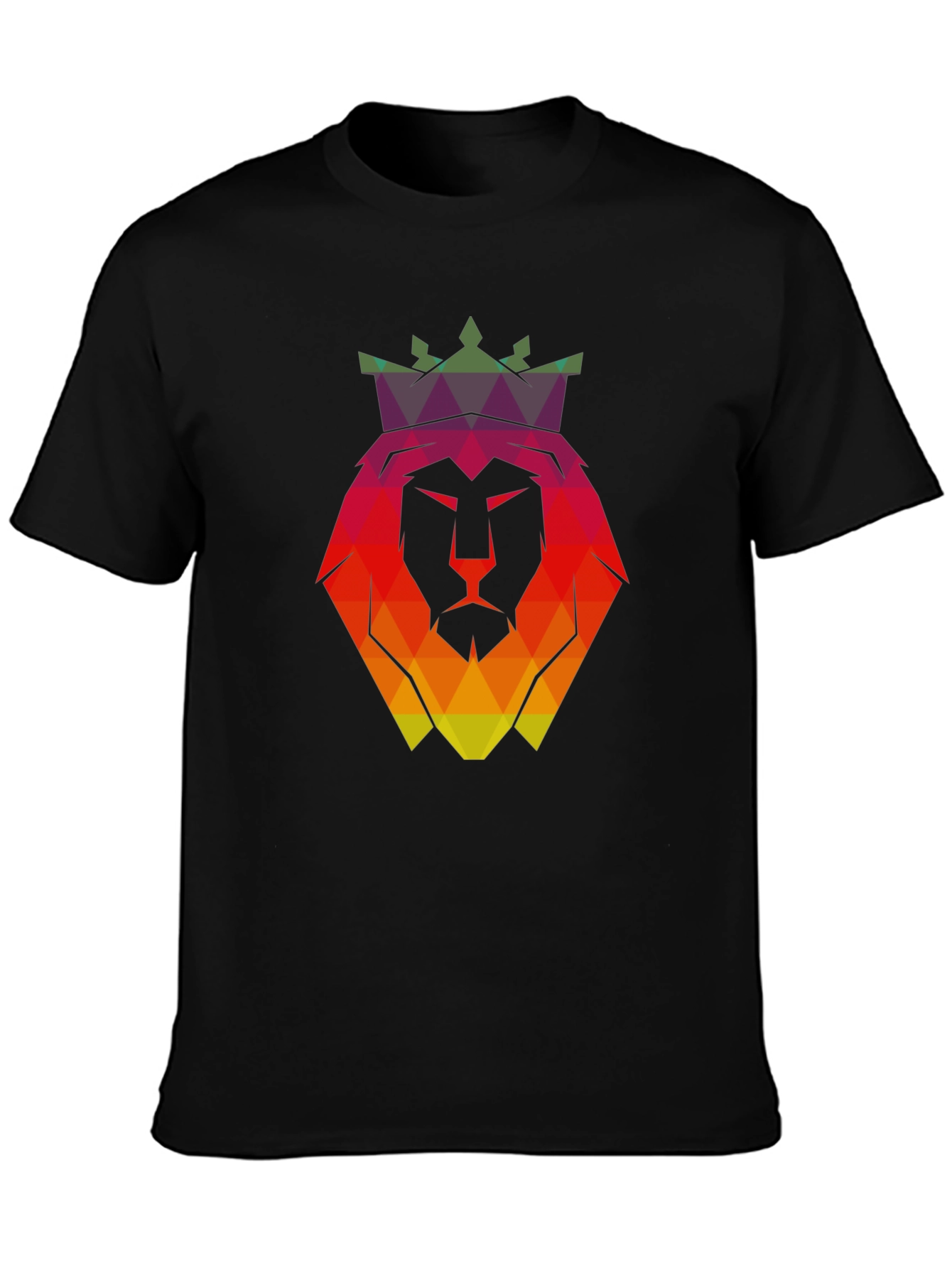 Geometric Lion King Graphic T-Shirt