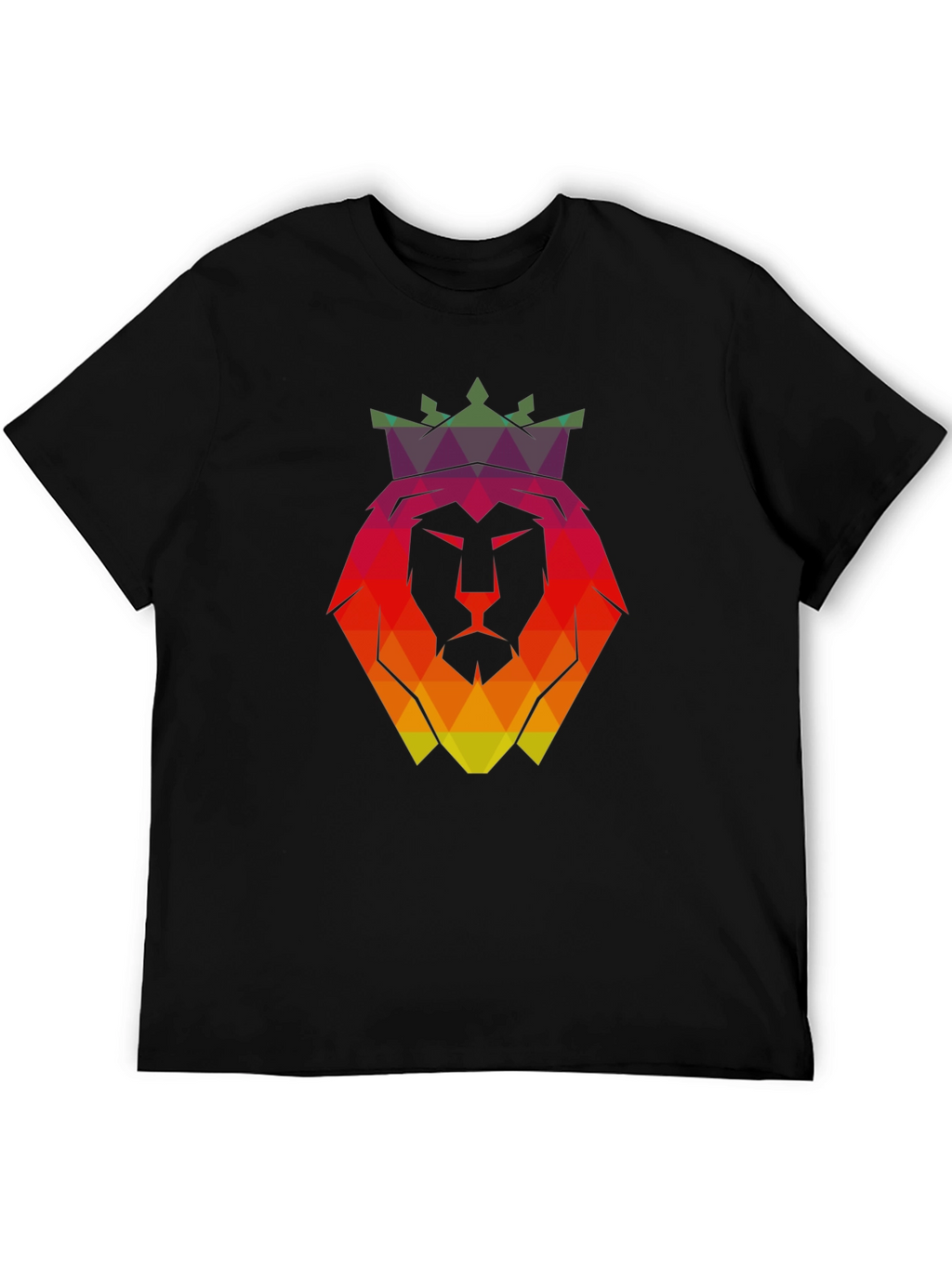Geometric Lion King Graphic T-Shirt