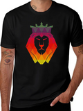 Geometric Lion King Graphic T-Shirt