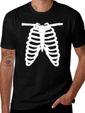 Skeleton Rib Cage Graphic Tee - Halloween Ready!
