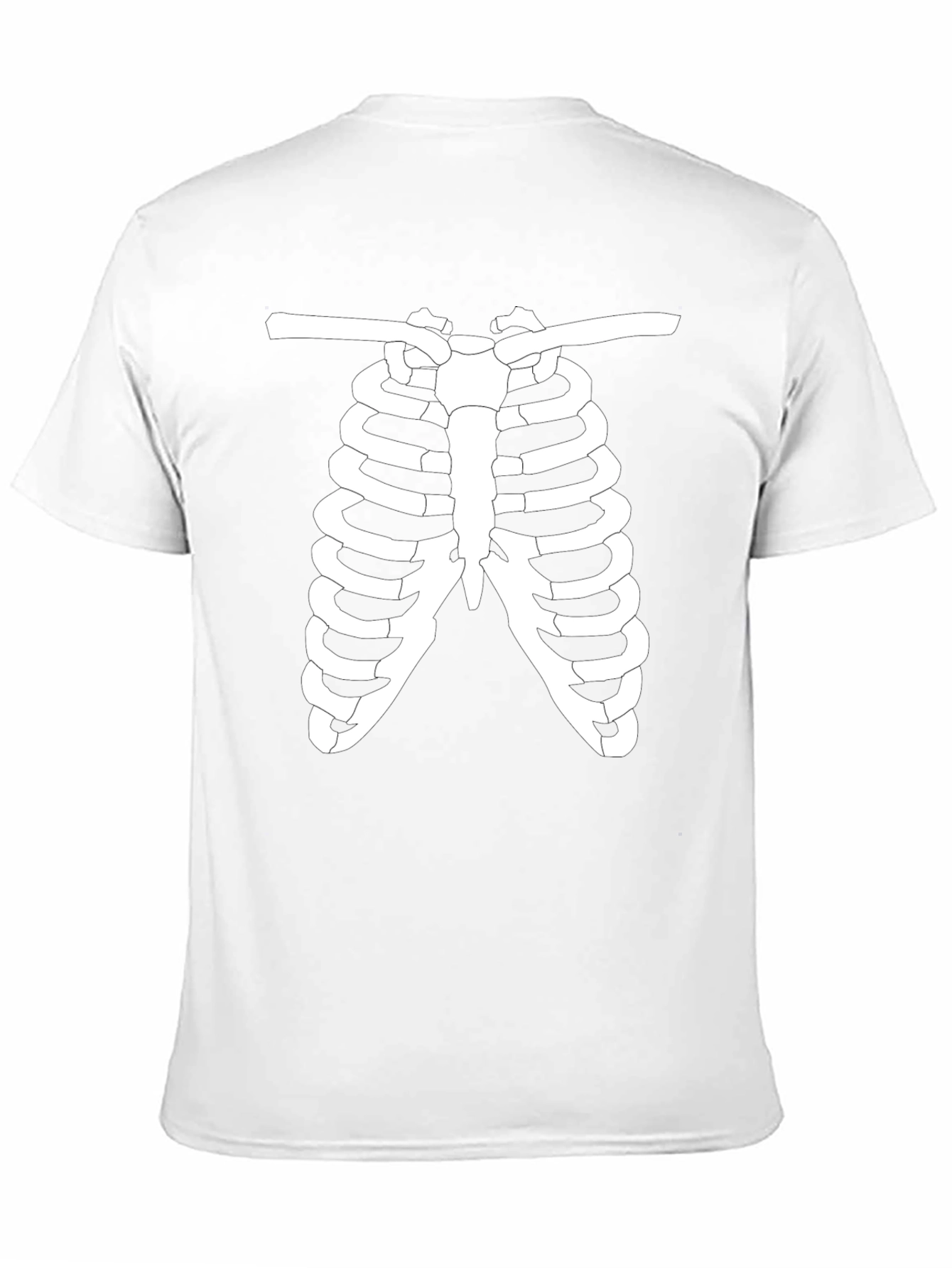Skeleton Rib Cage Graphic Tee - Halloween Ready!