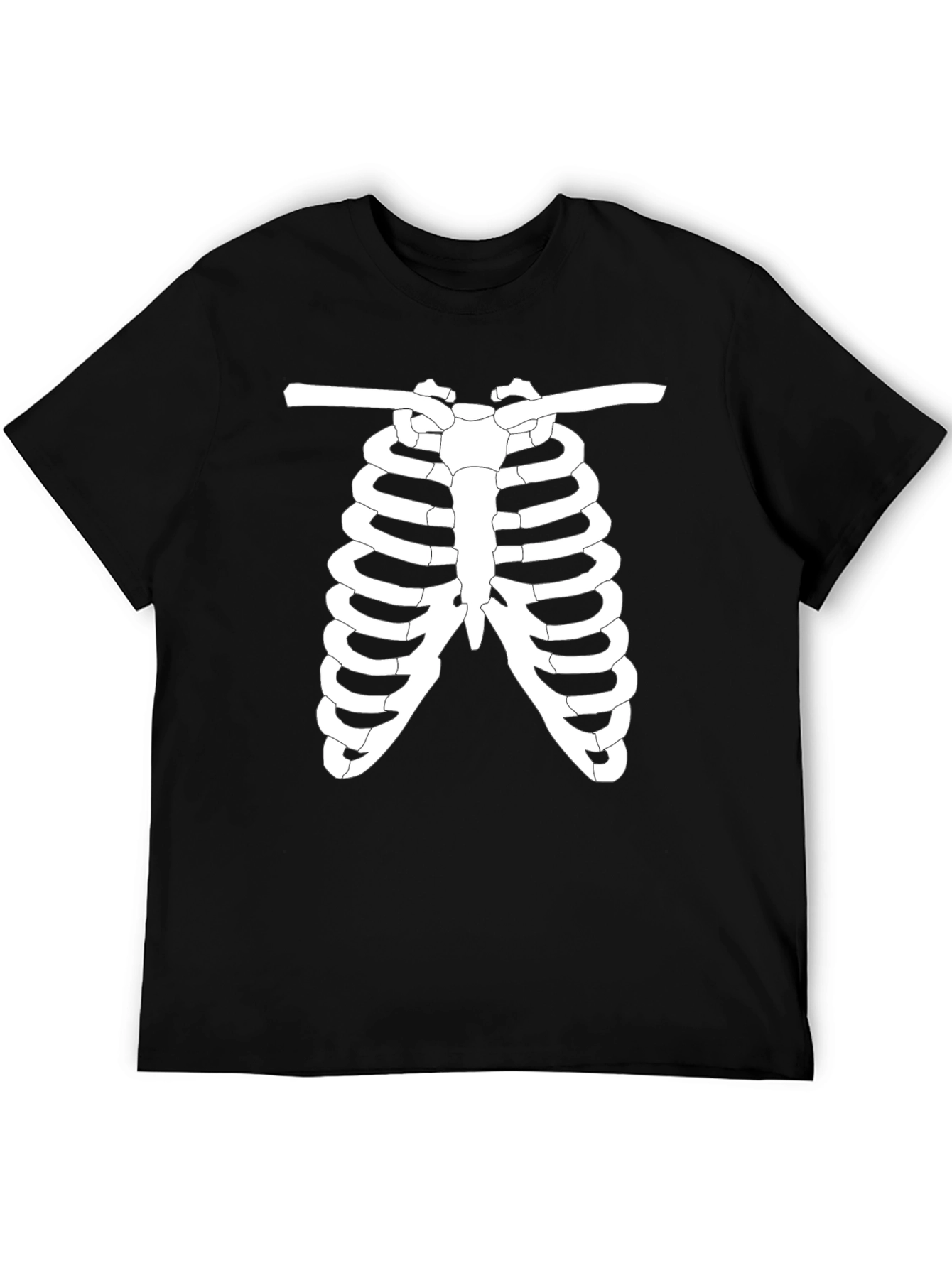 Skeleton Rib Cage Graphic Tee - Halloween Ready!