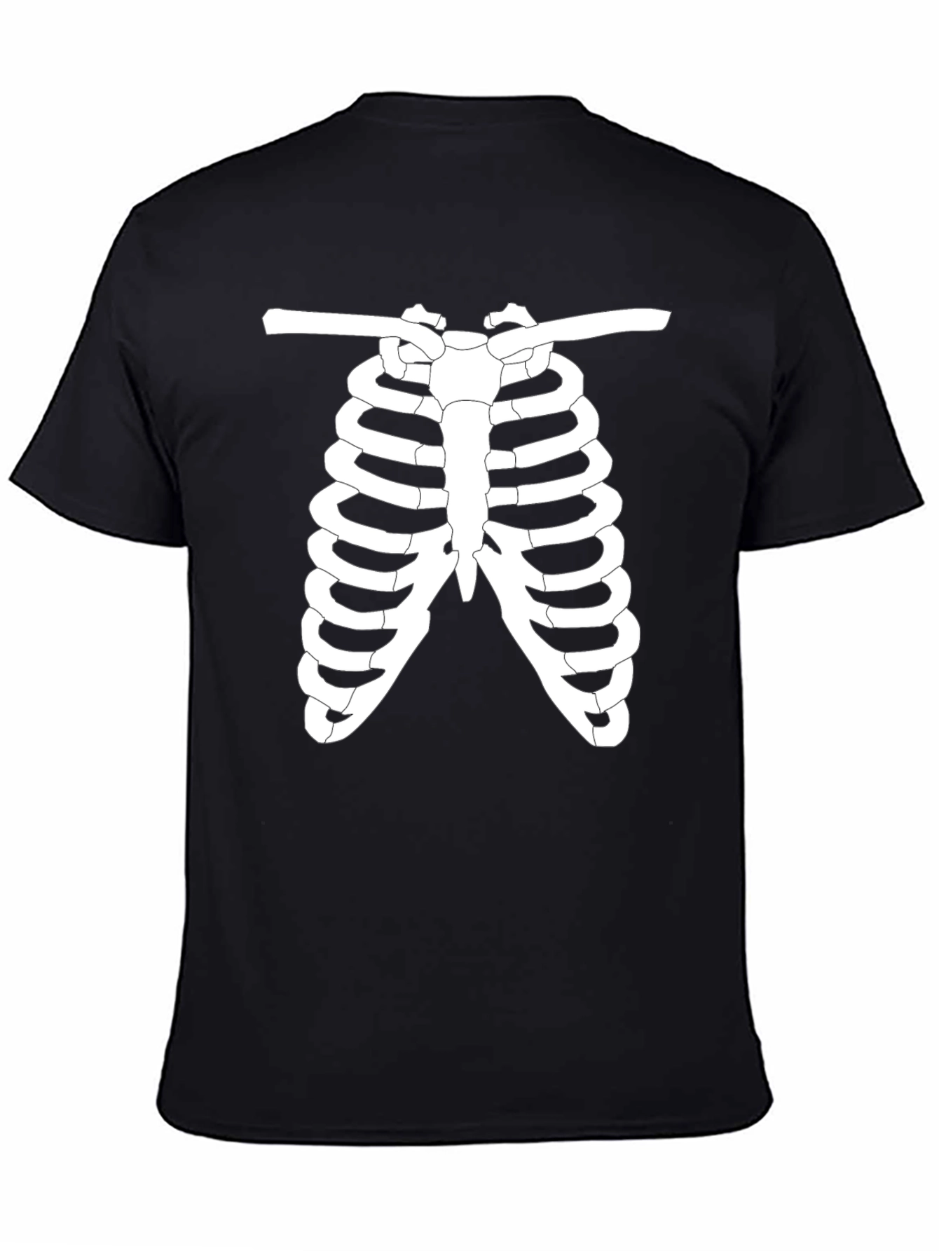 Skeleton Rib Cage Graphic Tee - Halloween Ready!
