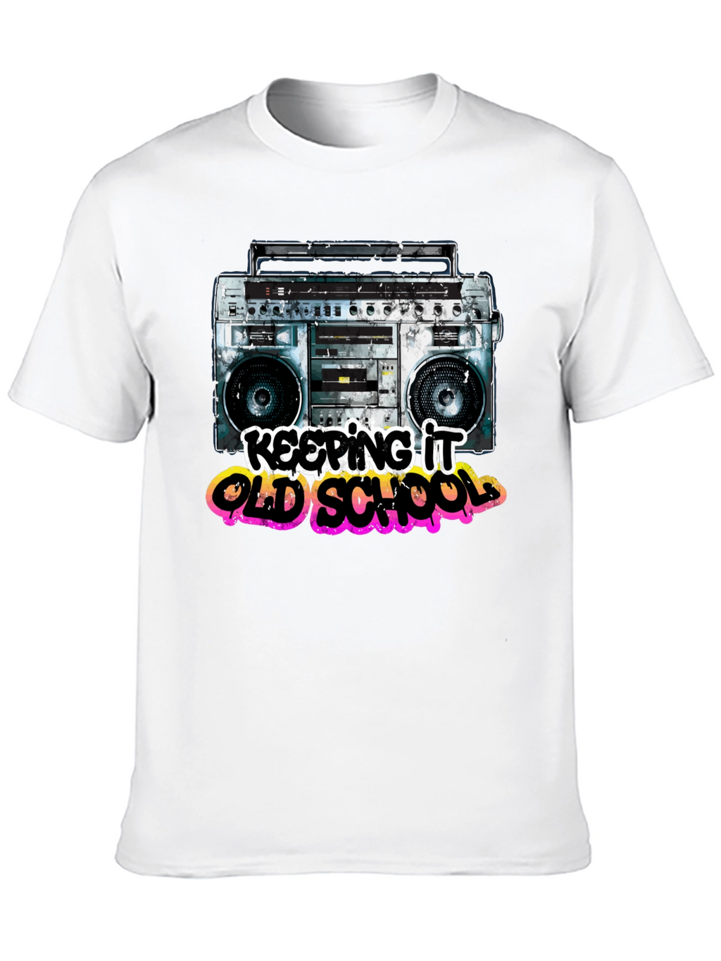 Keeping It Old School Retro Boombox Graphic T-Shirt