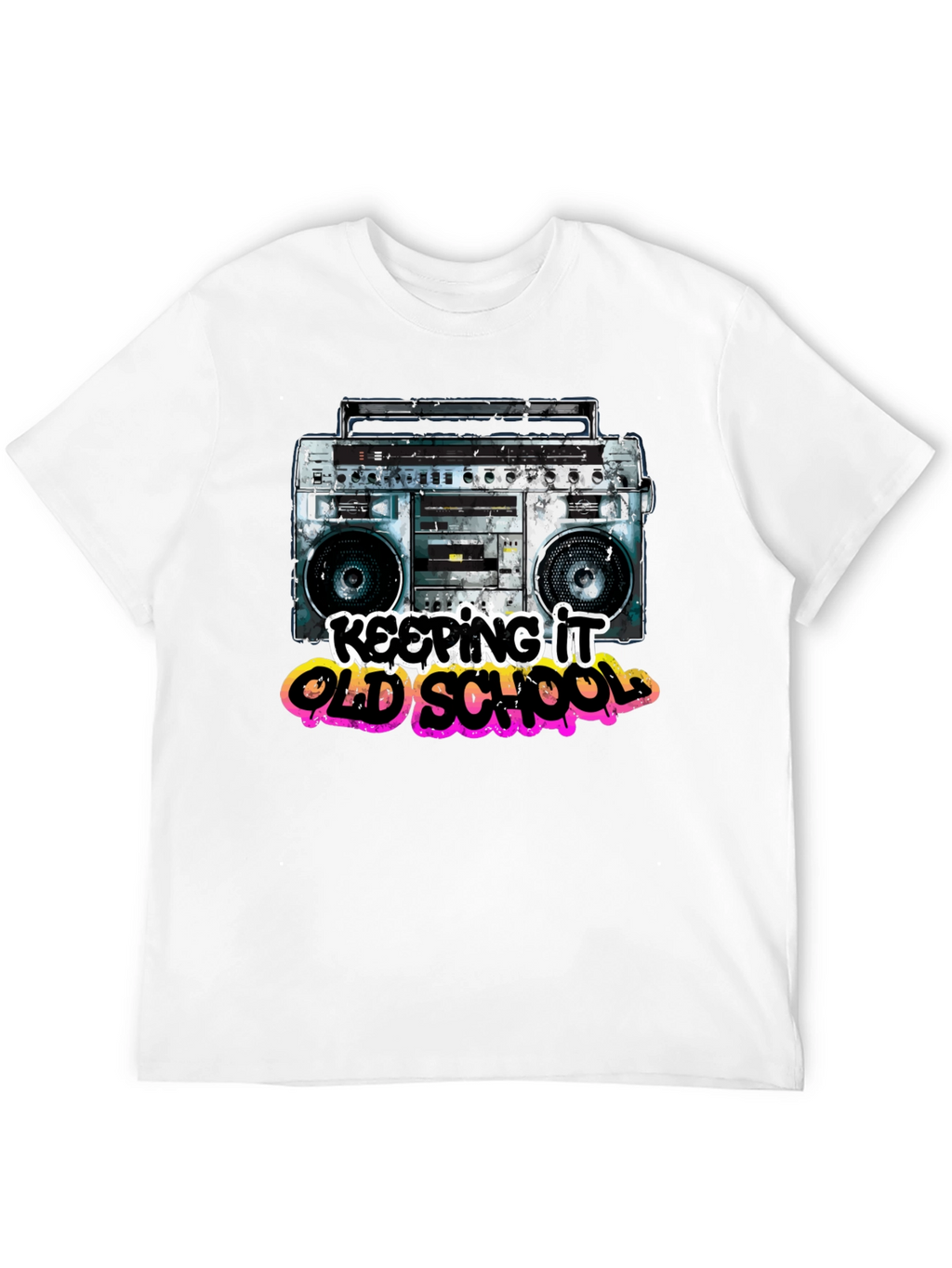 Keeping It Old School Retro Boombox Graphic T-Shirt