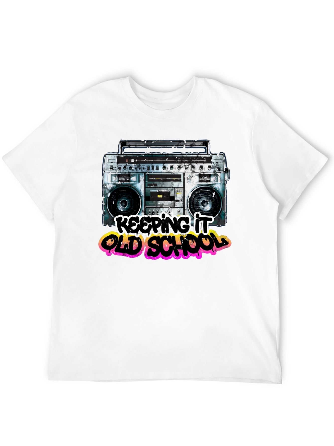 Keeping It Old School Retro Boombox Graphic T-Shirt