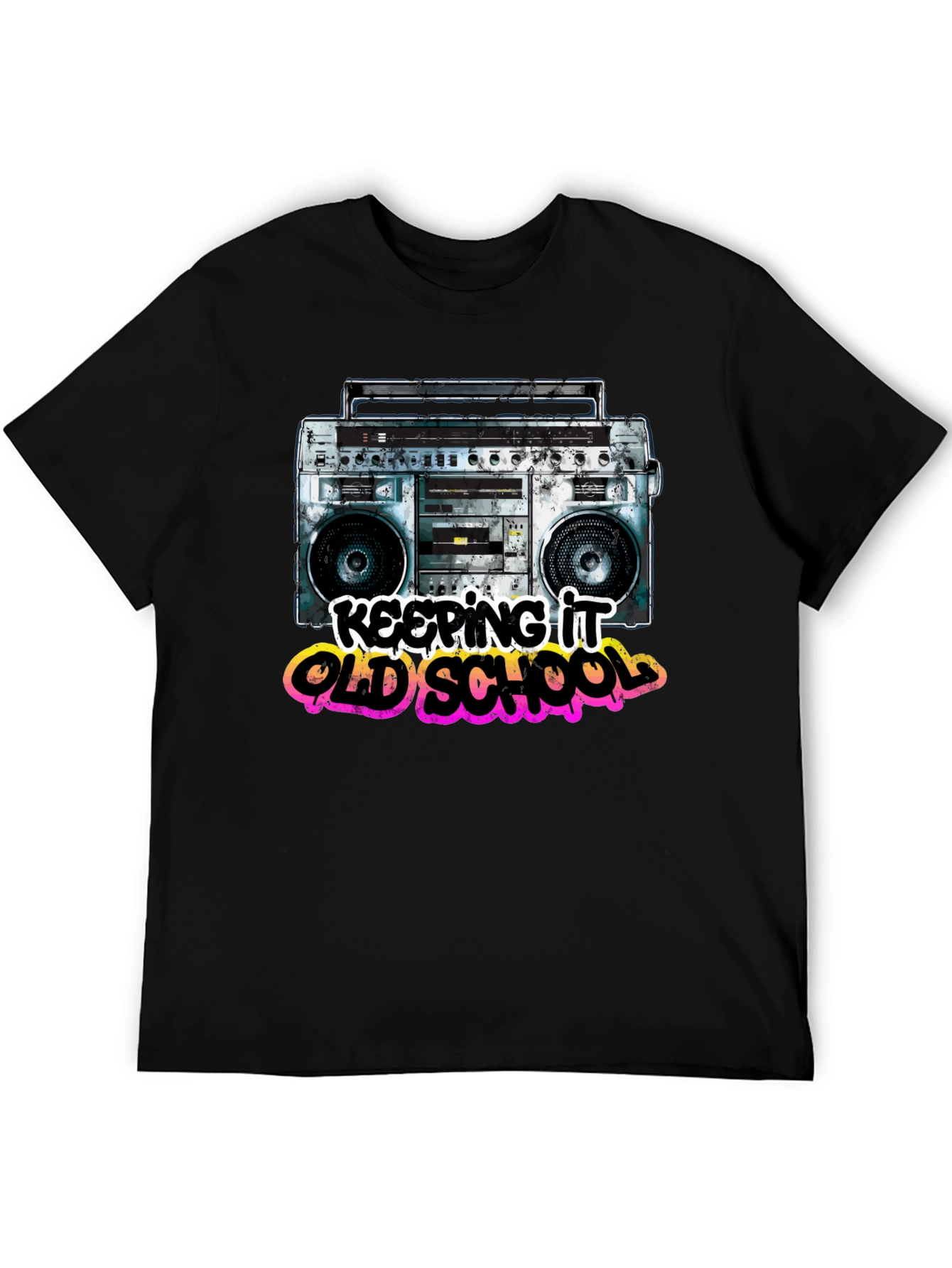 Keeping It Old School Retro Boombox Graphic T-Shirt