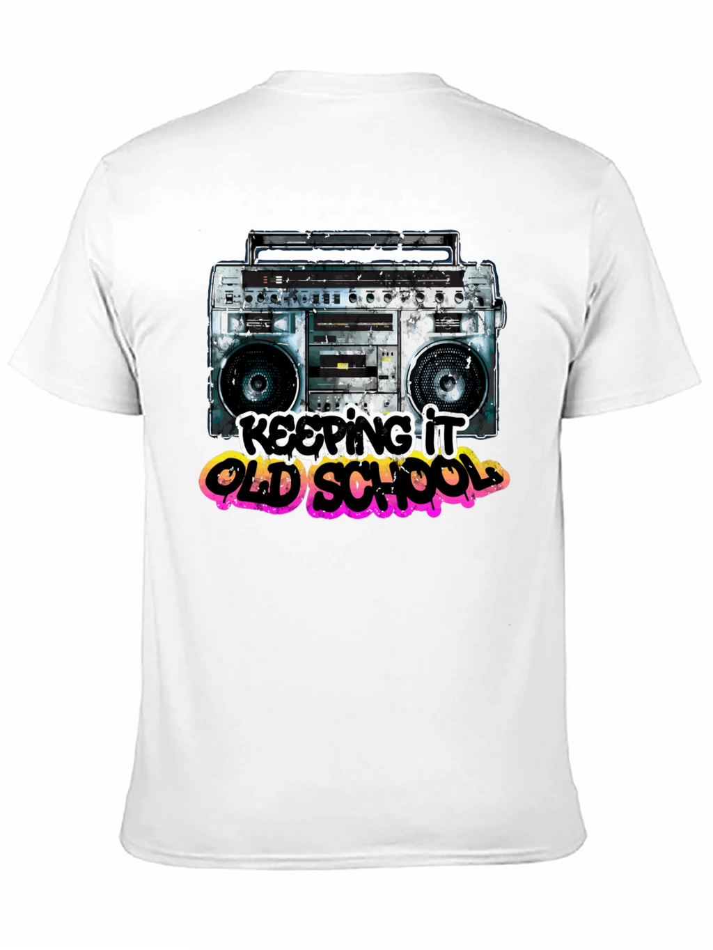 Keeping It Old School Retro Boombox Graphic T-Shirt