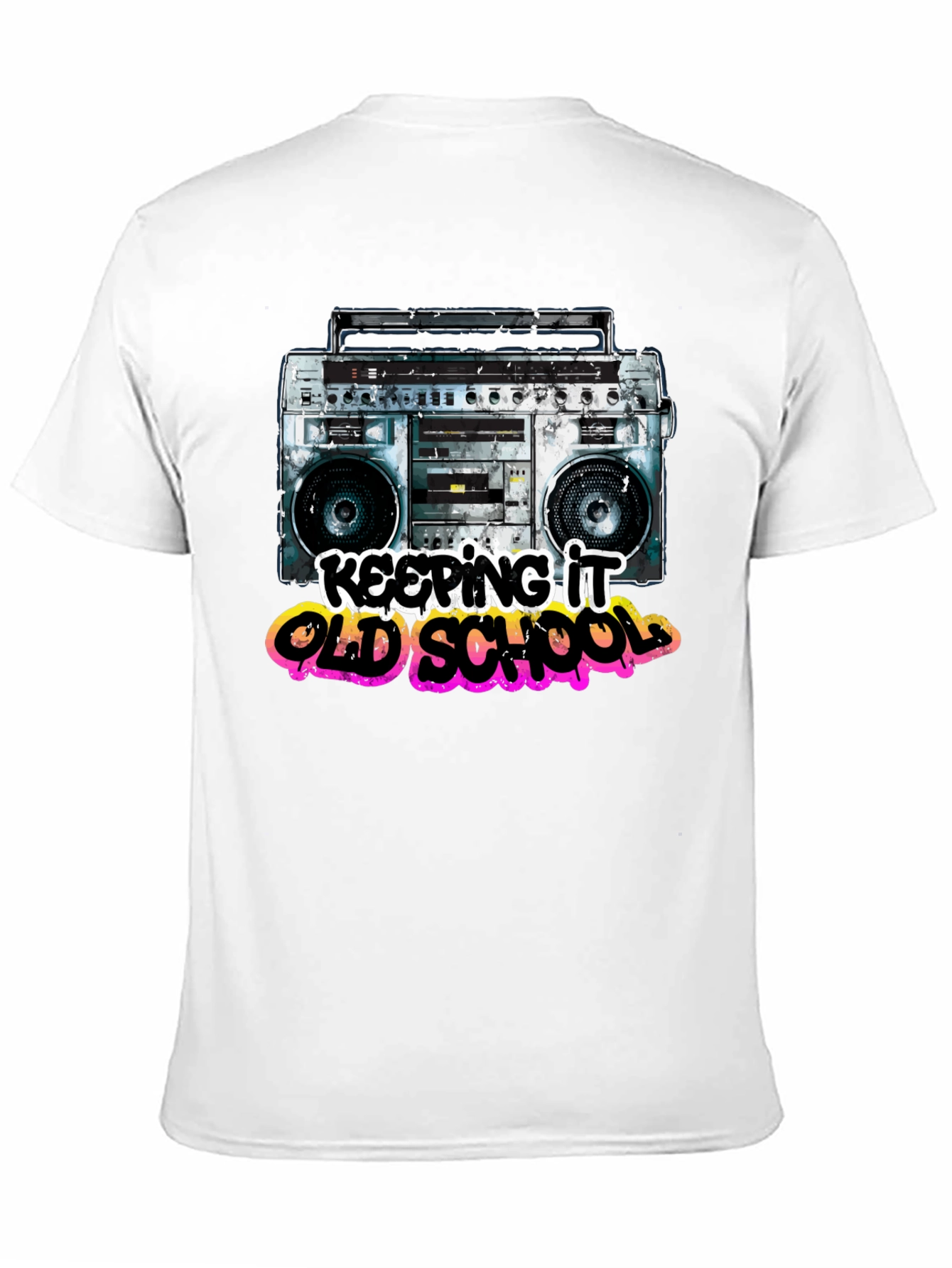 Keeping It Old School Retro Boombox Graphic T-Shirt