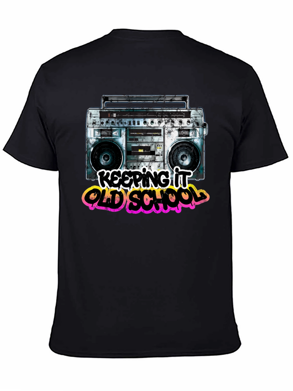 Keeping It Old School Retro Boombox Graphic T-Shirt