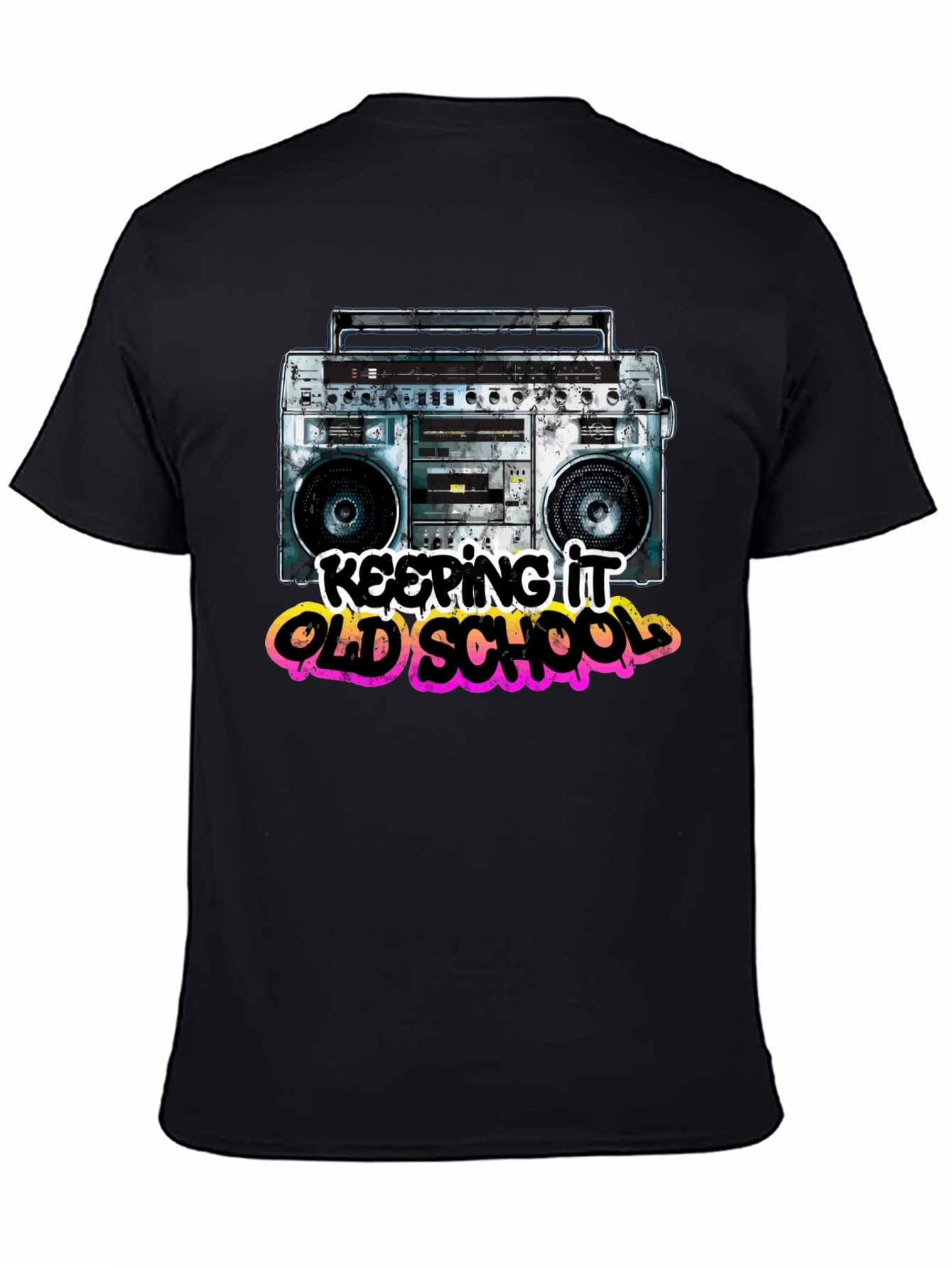 Keeping It Old School Retro Boombox Graphic T-Shirt
