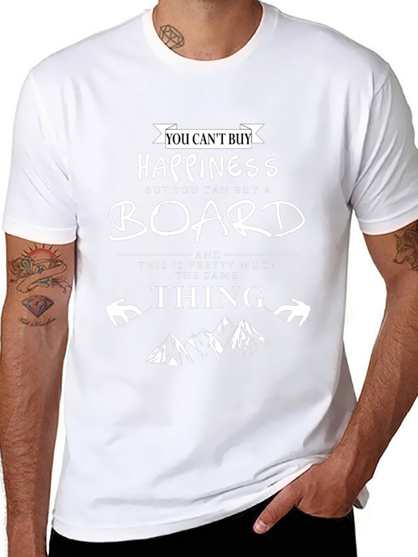 Happiness Board Black T-Shirt