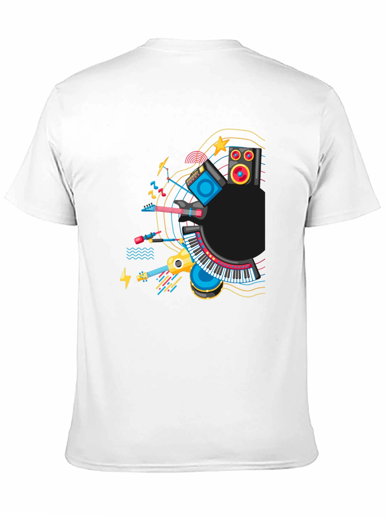 Musical Instruments Graphic Black T-Shirt