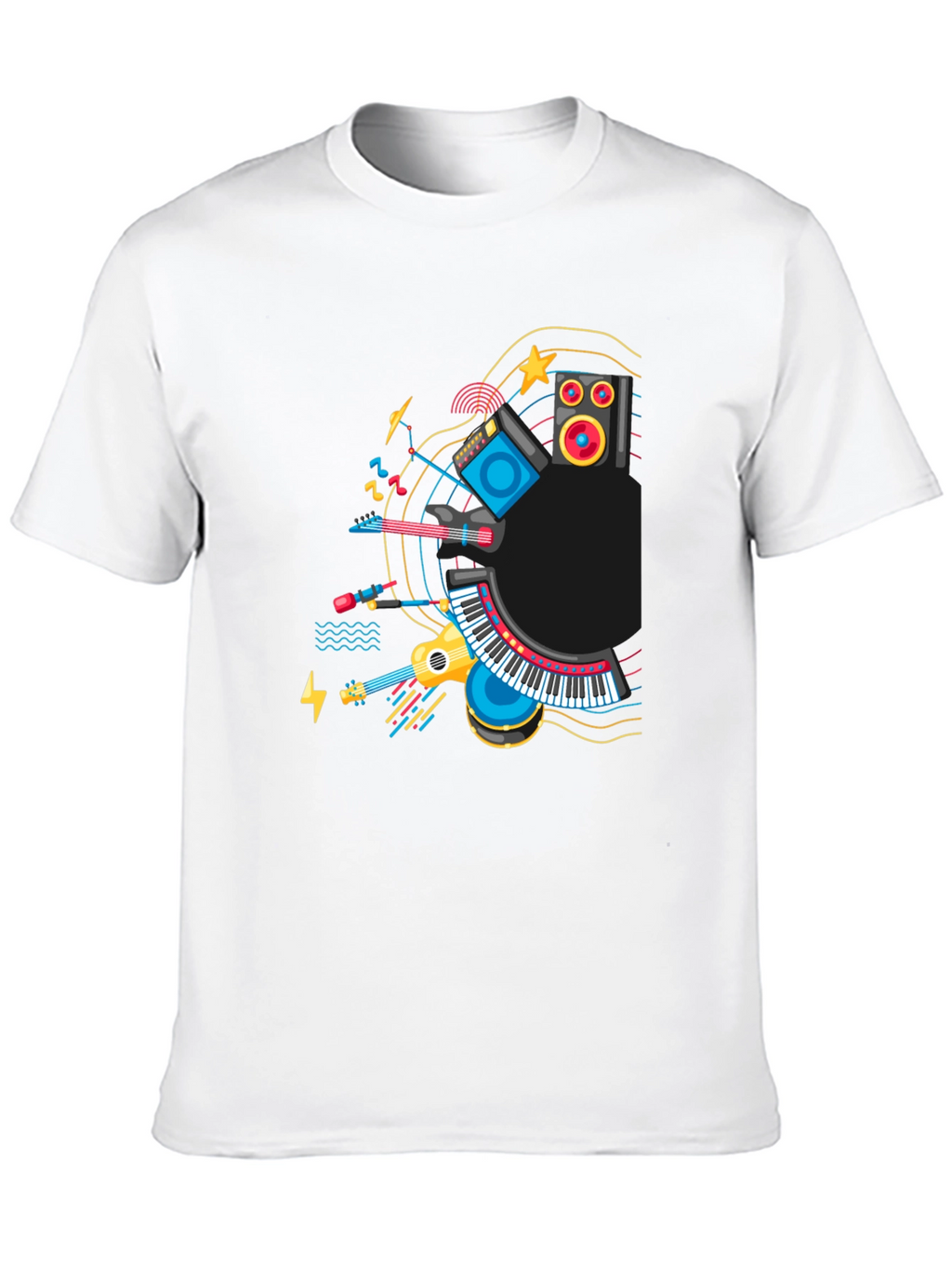 Musical Instruments Graphic Black T-Shirt
