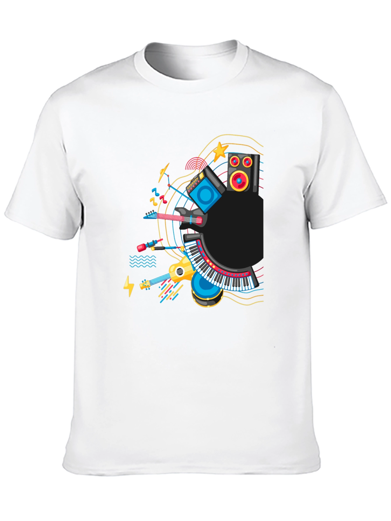 Musical Instruments Graphic Black T-Shirt