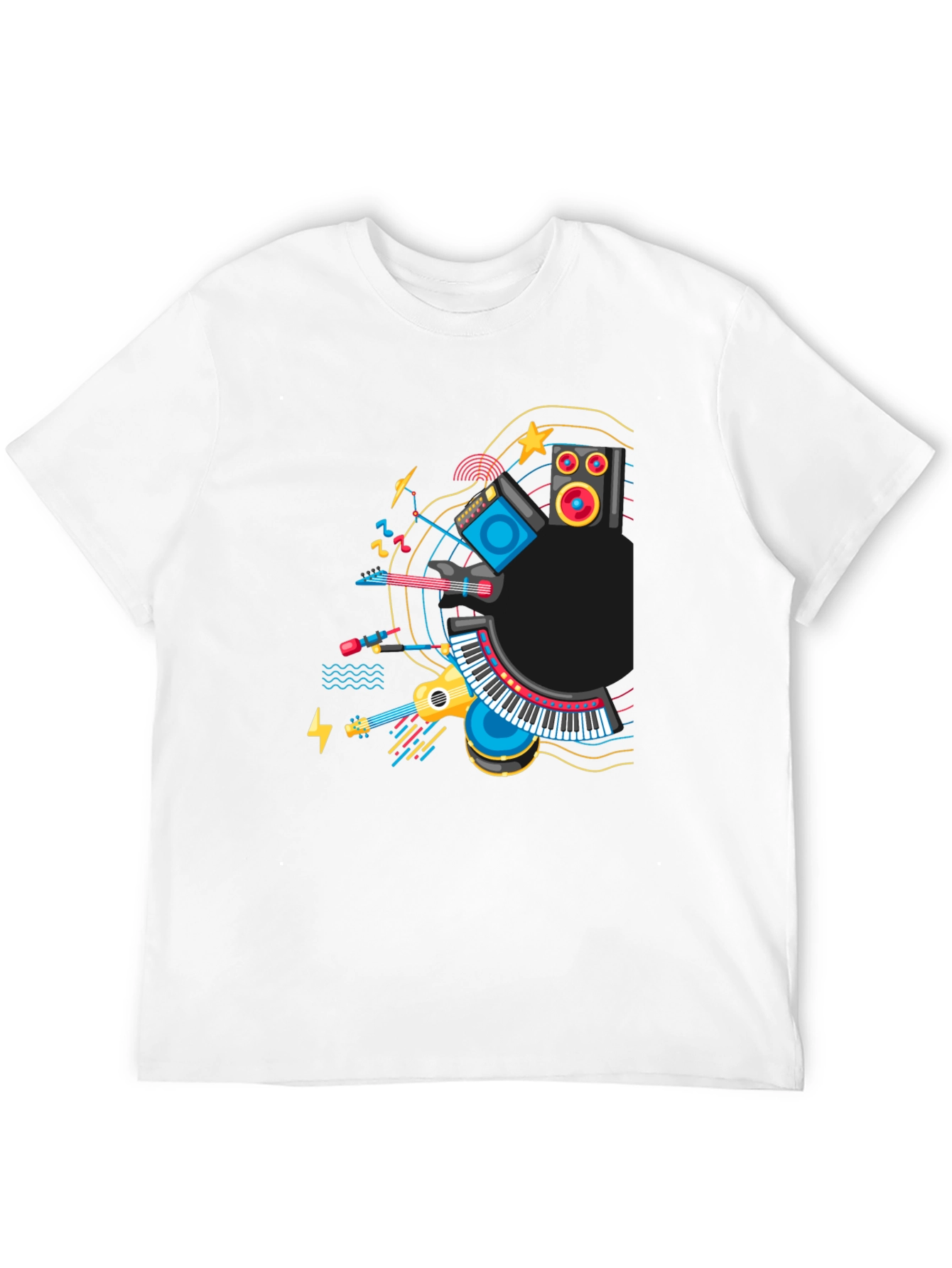 Musical Instruments Graphic Black T-Shirt