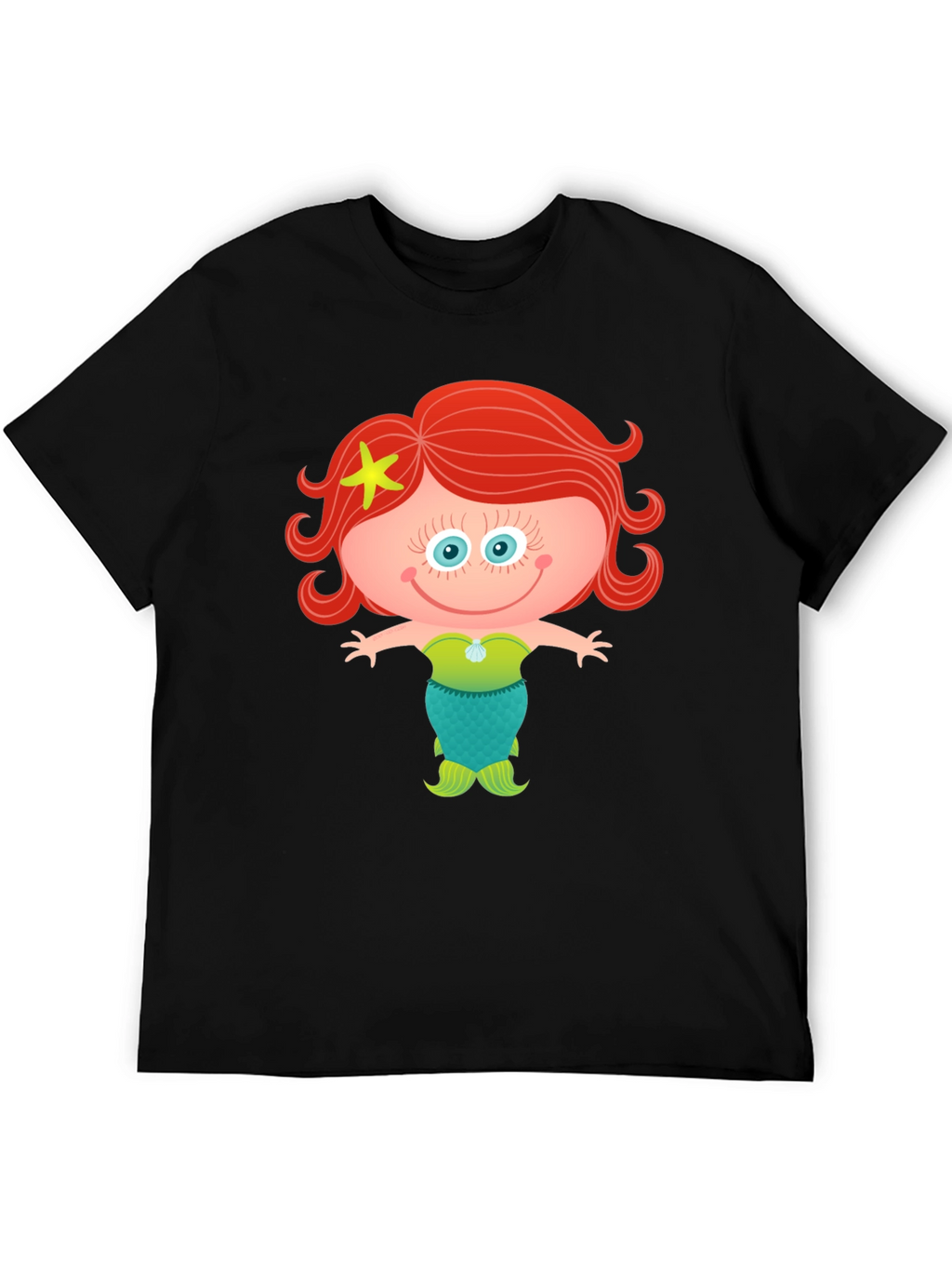 Cute Mermaid Cartoon Graphic T-Shirt