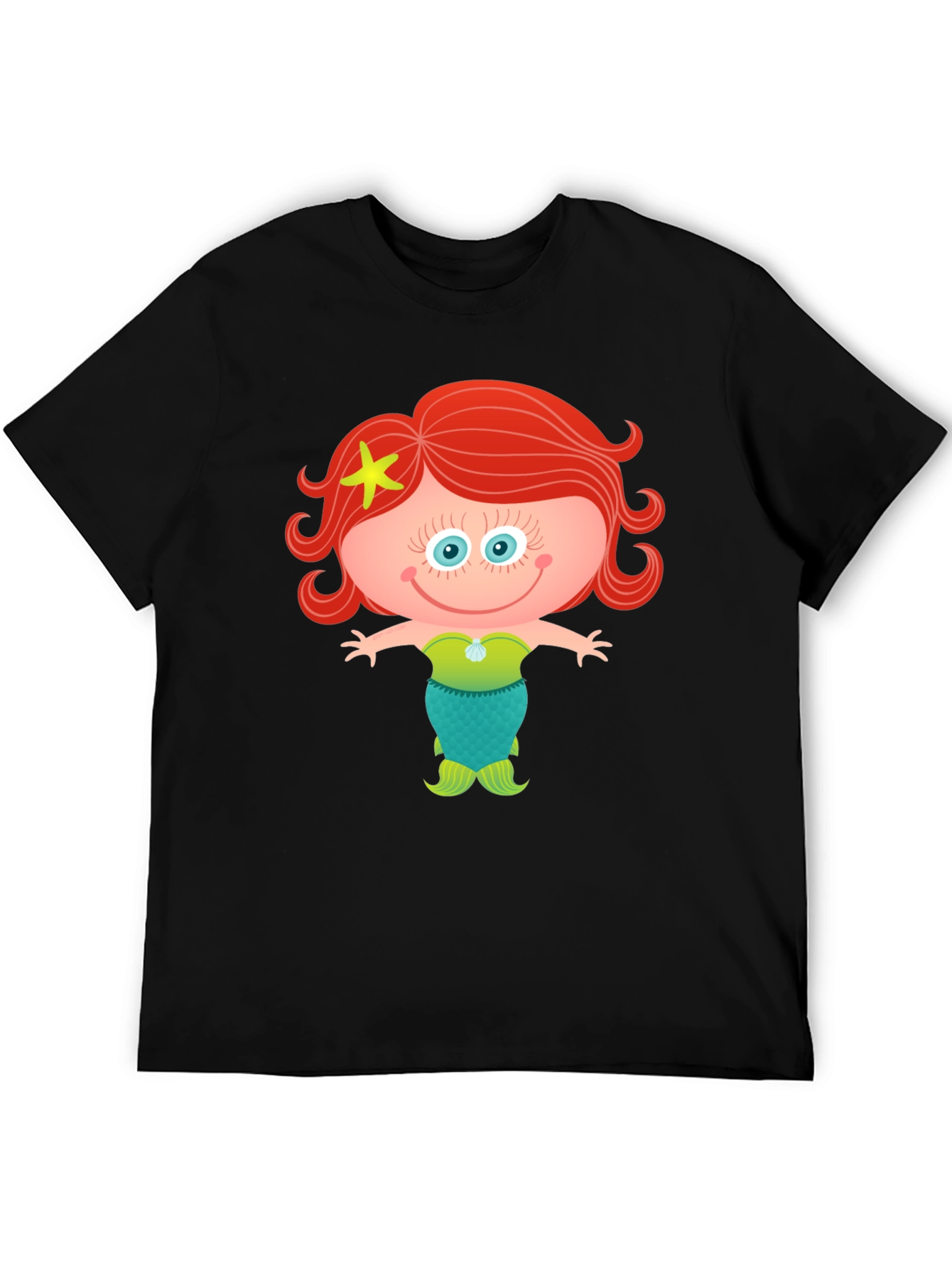 Cute Mermaid Cartoon Graphic T-Shirt