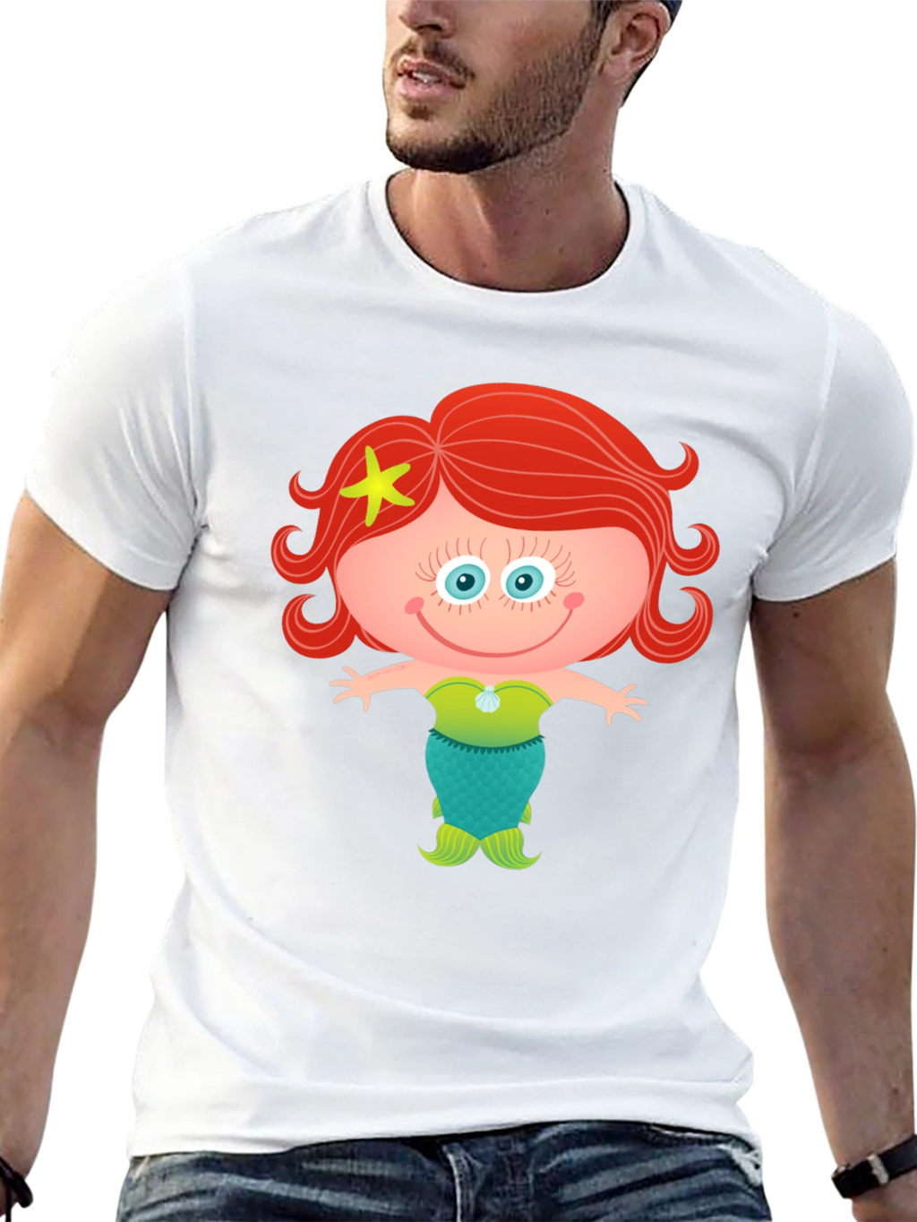 Cute Mermaid Cartoon Graphic T-Shirt