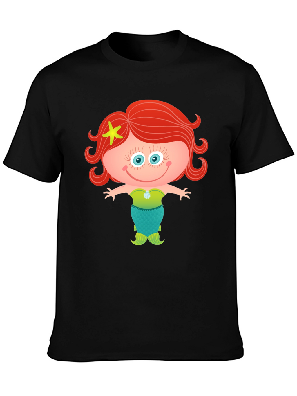 Cute Mermaid Cartoon Graphic T-Shirt
