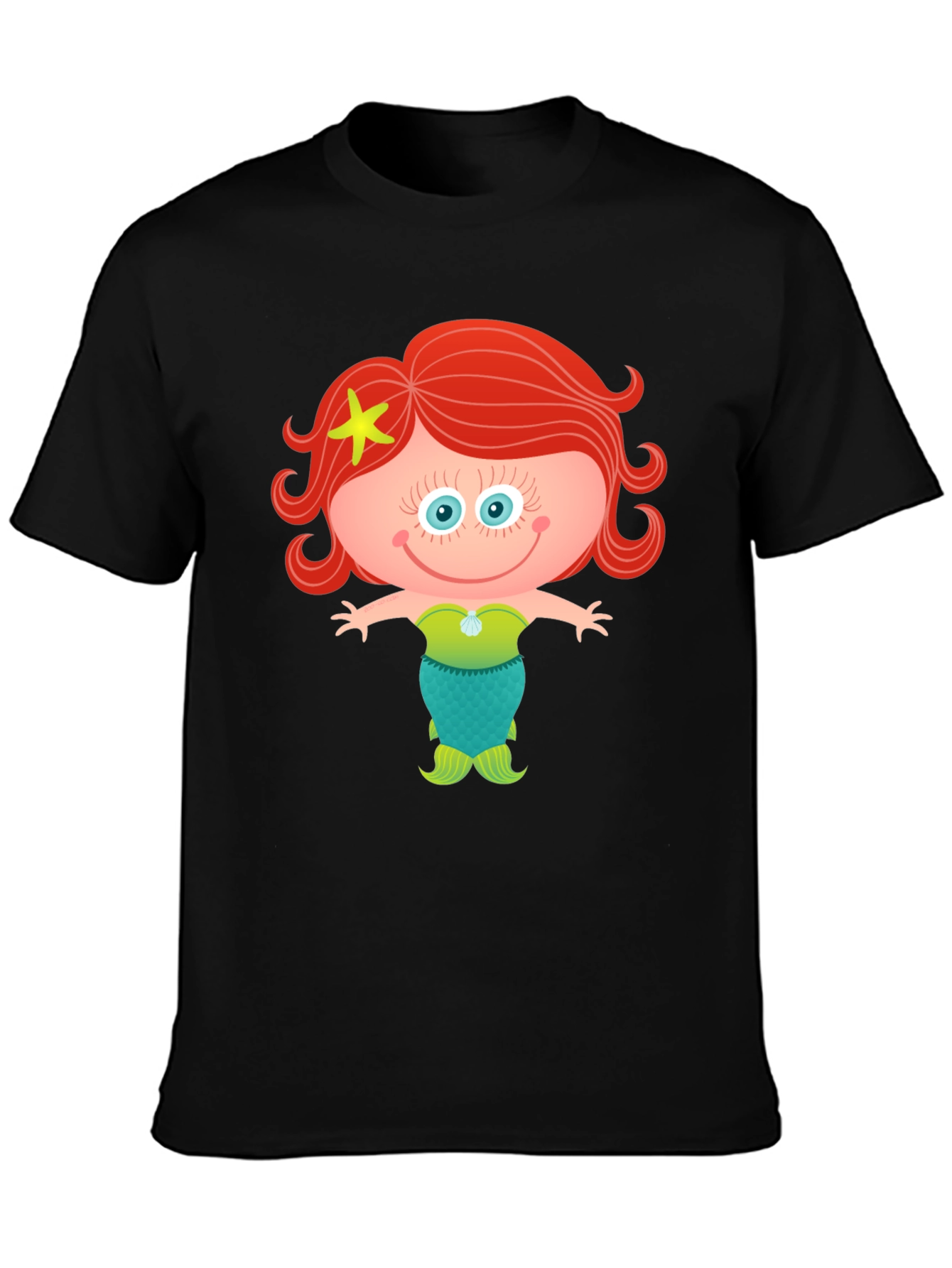 Cute Mermaid Cartoon Graphic T-Shirt