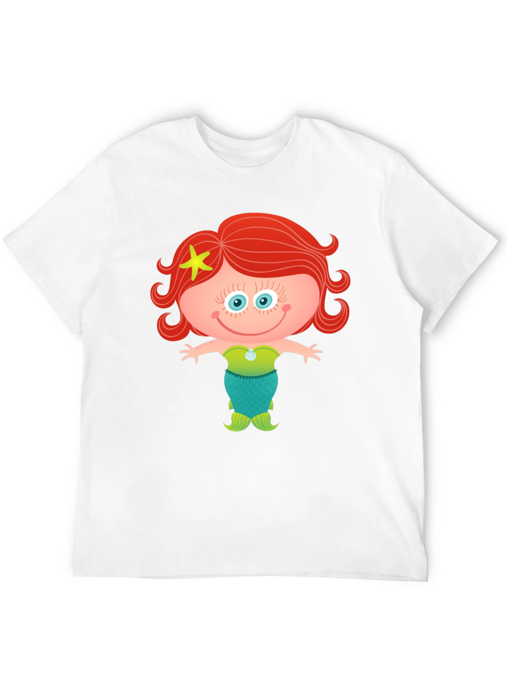 Cute Mermaid Cartoon Graphic T-Shirt