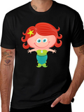 Cute Mermaid Cartoon Graphic T-Shirt
